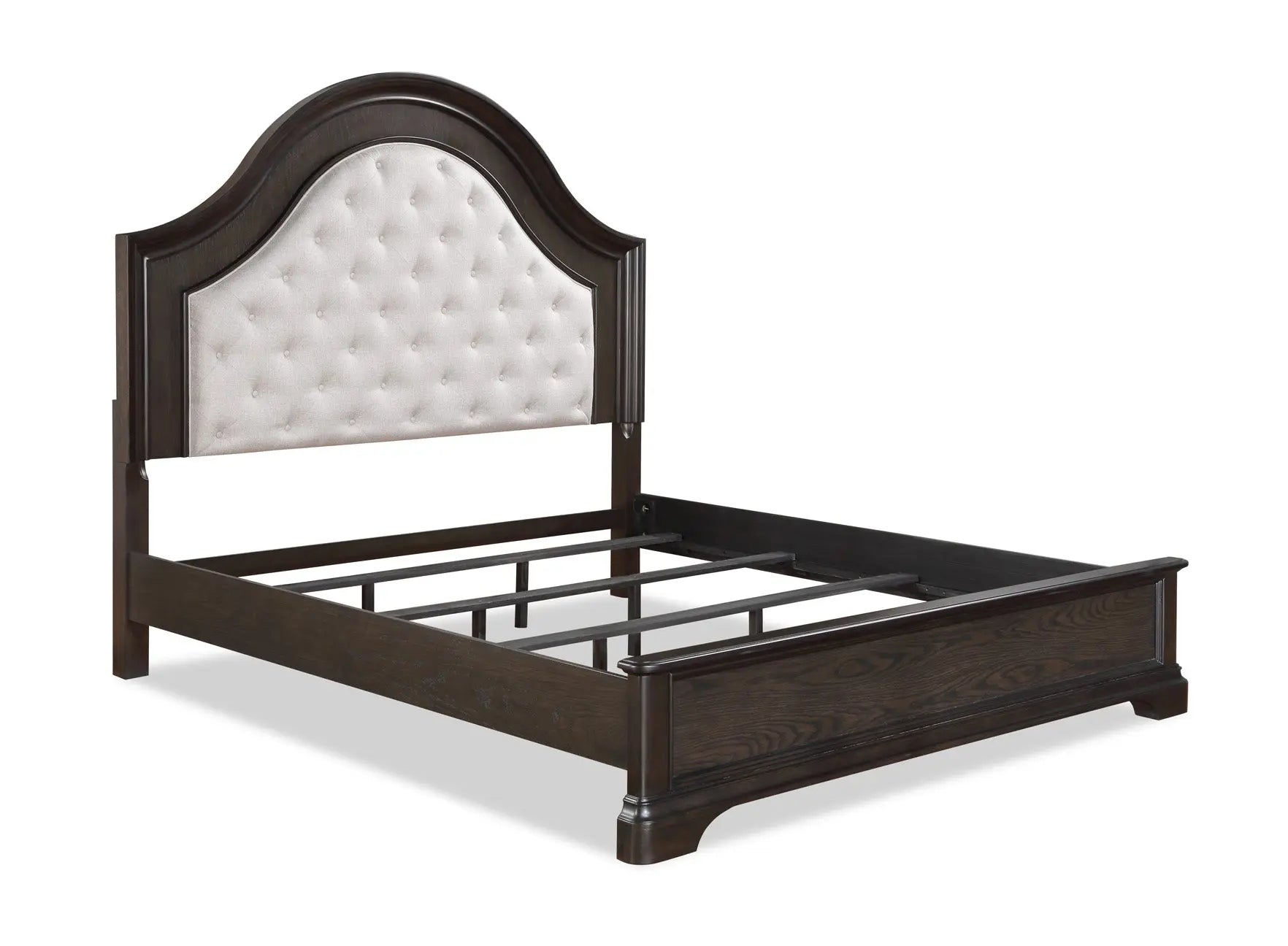 Duke Grayish Brown Queen Upholstered Panel Bed Crown Mark