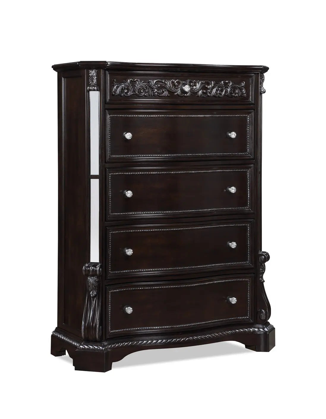 Bankston Dark Brown Upholstered Panel Bedroom Set Crown Mark