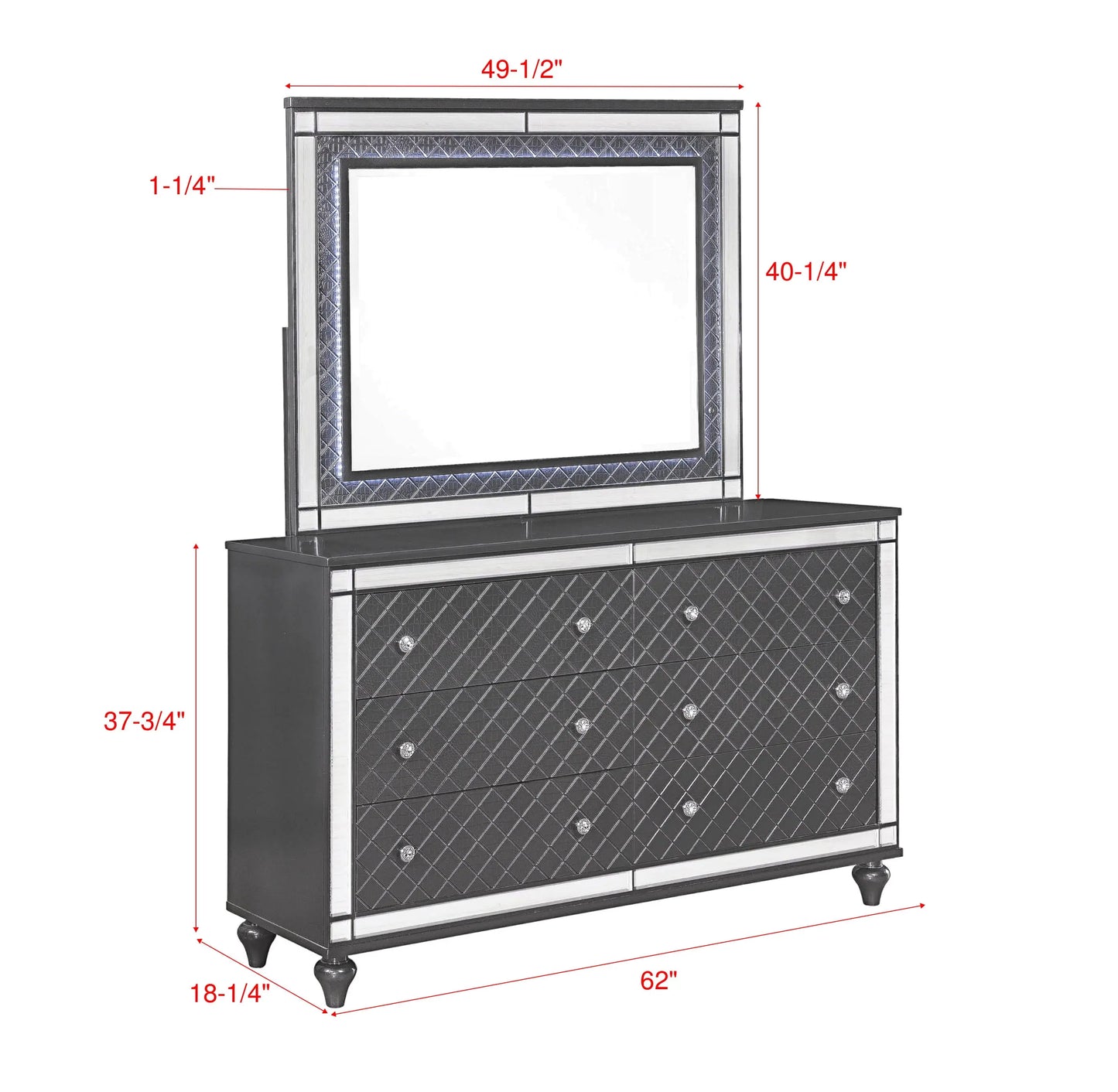 Refino Gray Bedroom Mirror (Mirror Only) Crown Mark