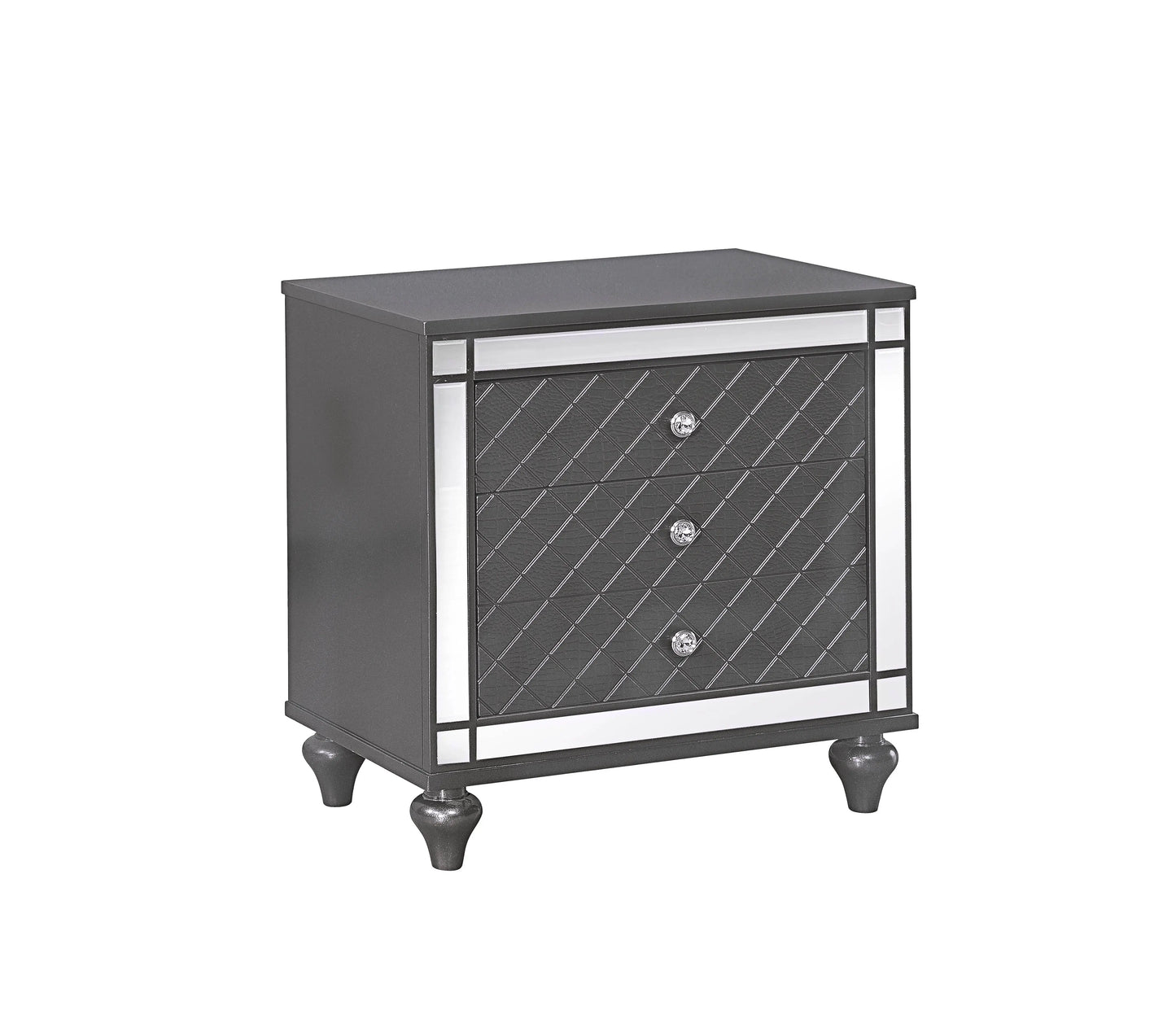 Refino Gray Nightstand Crown Mark