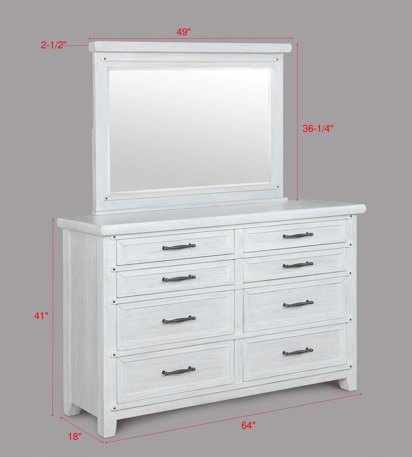 Maybelle White Bedroom Mirror (Mirror Only) Crown Mark