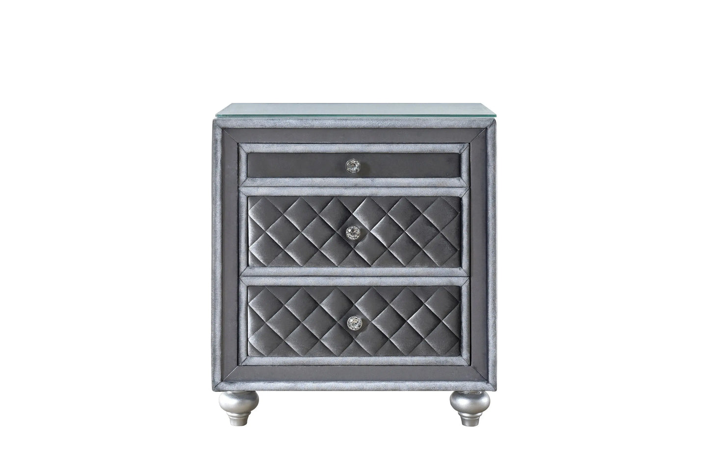 Cameo Gray Nightstand Crown Mark