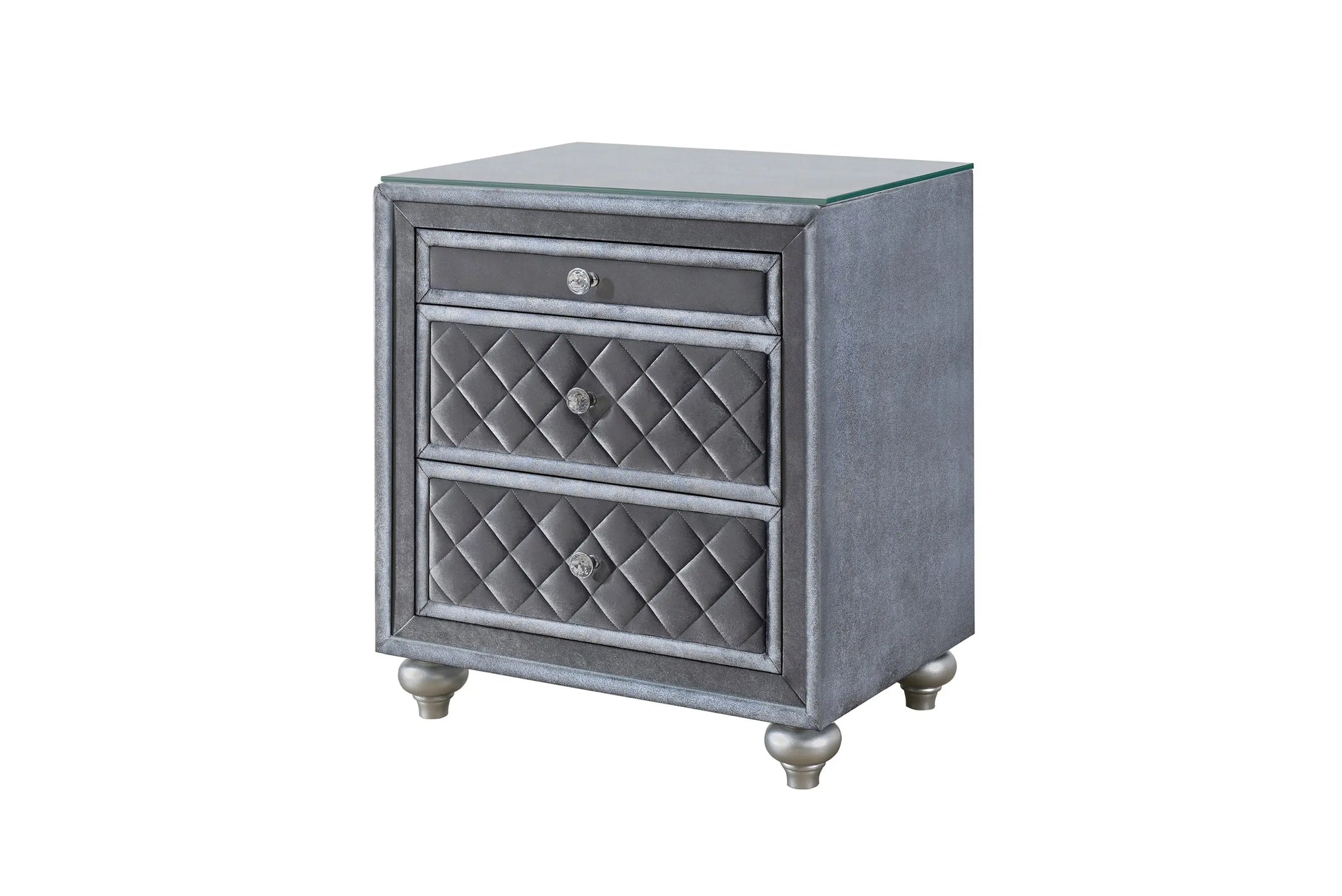 Cameo Gray Nightstand Crown Mark