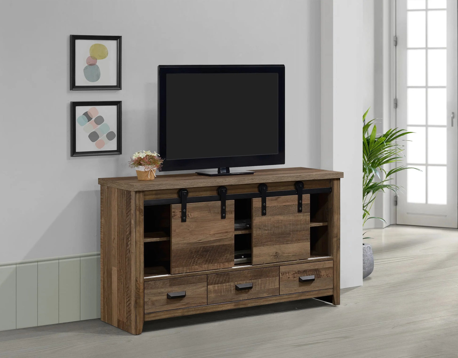 Calhoun Brown 60" TV Stand Crown Mark