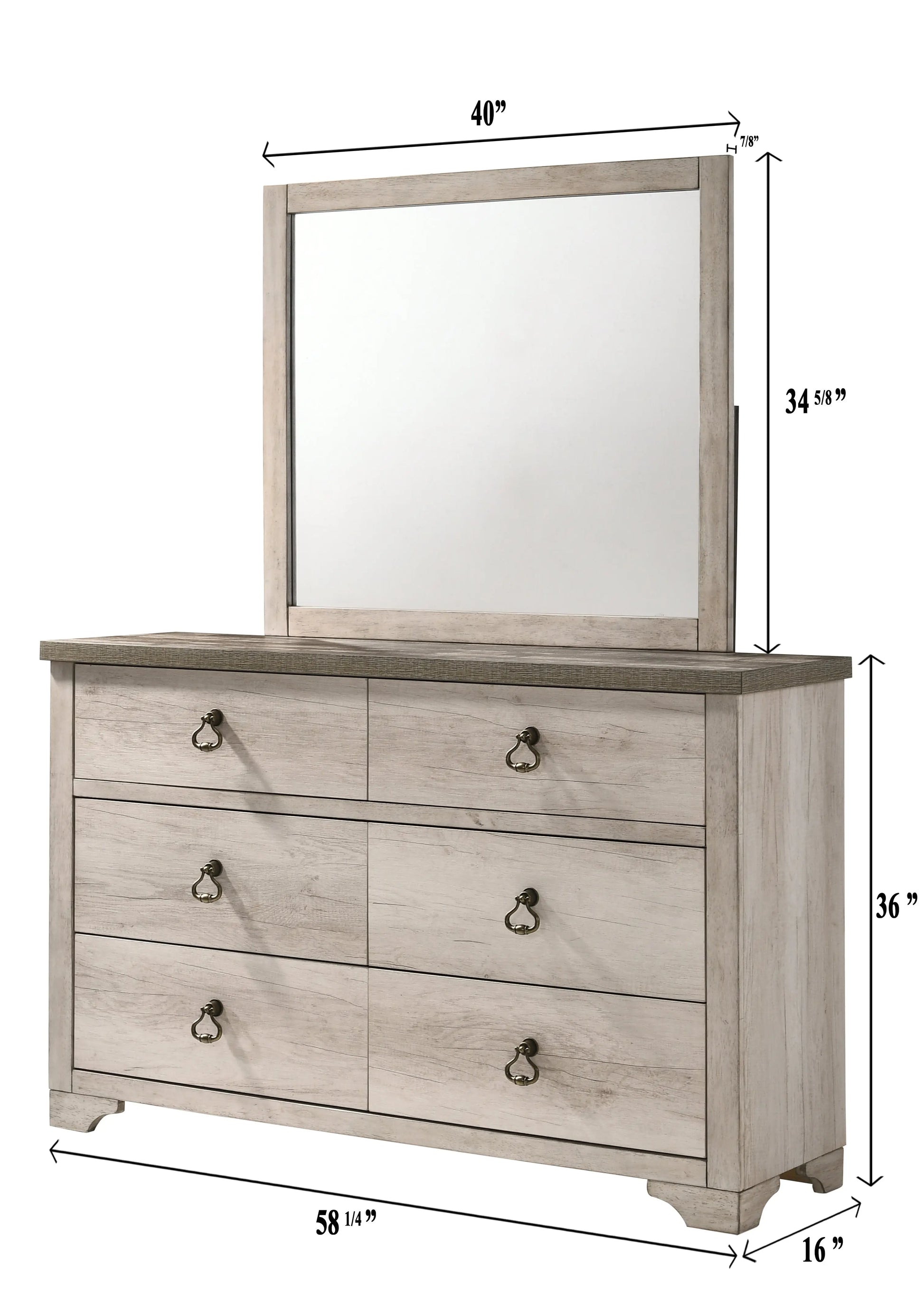 Patterson Driftwood Bedroom Mirror (Mirror Only) Crown Mark