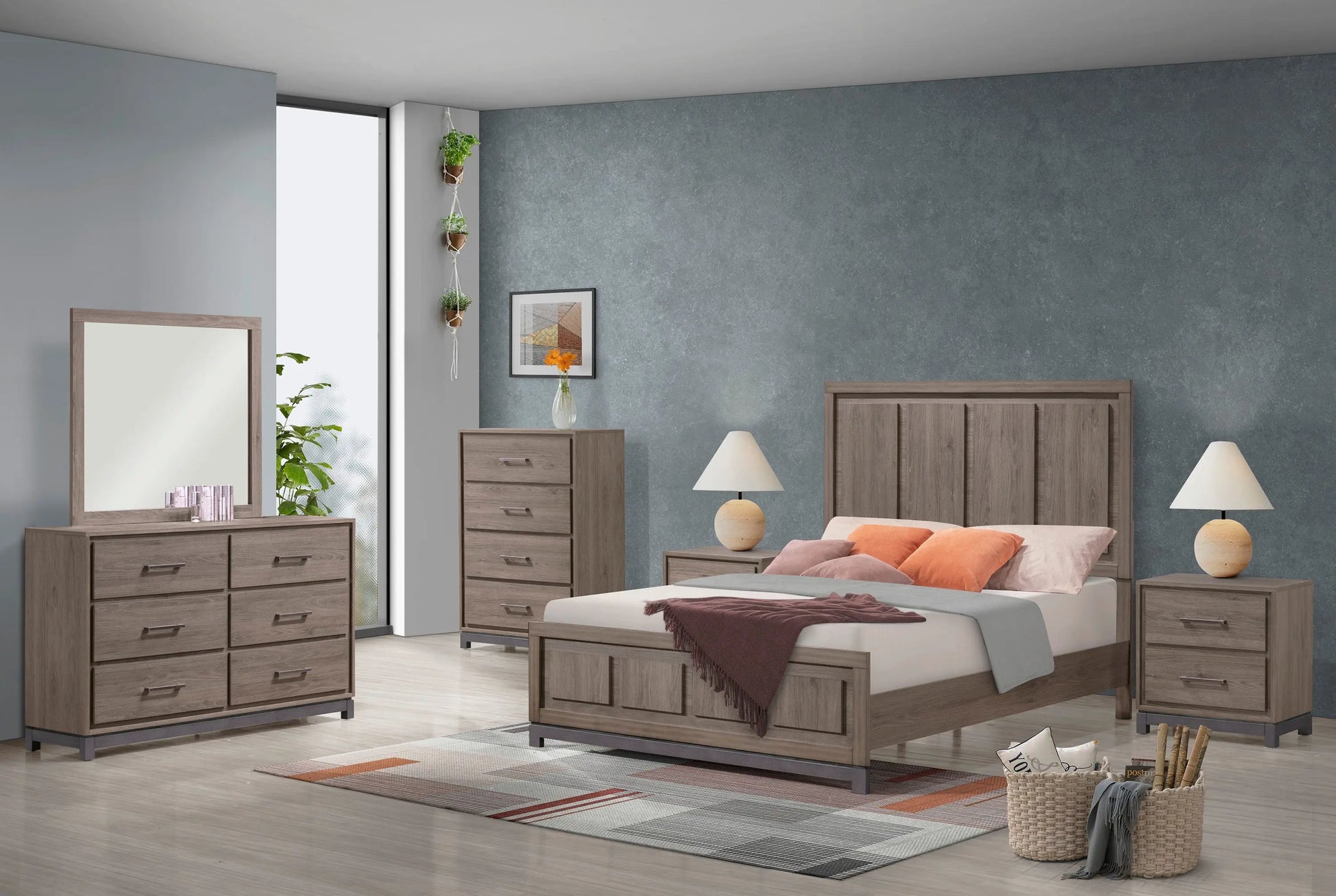 River Brown Panel Bedroom Set Crown Mark