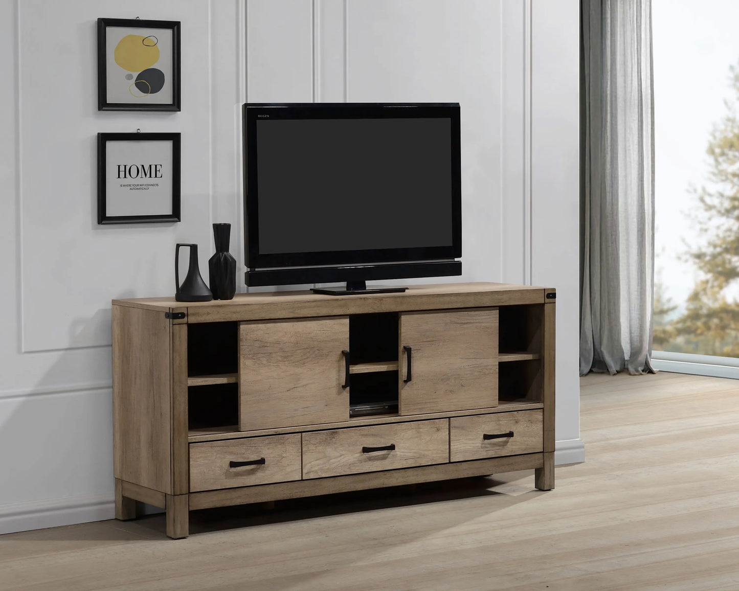 Matteo Light Brown 68" TV Stand Crown Mark