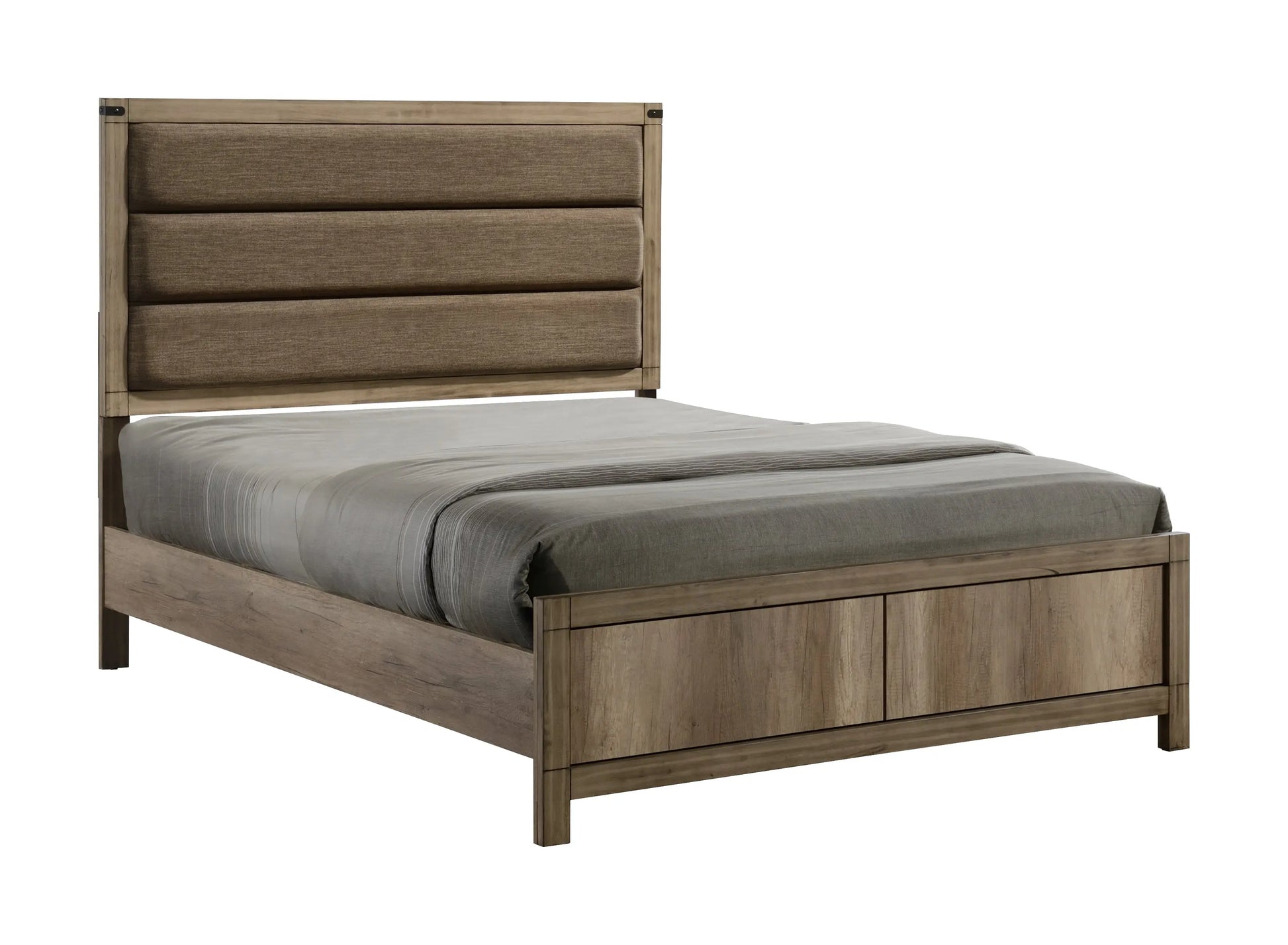 Matteo Melamine King Upholstered Panel Bed Crown Mark