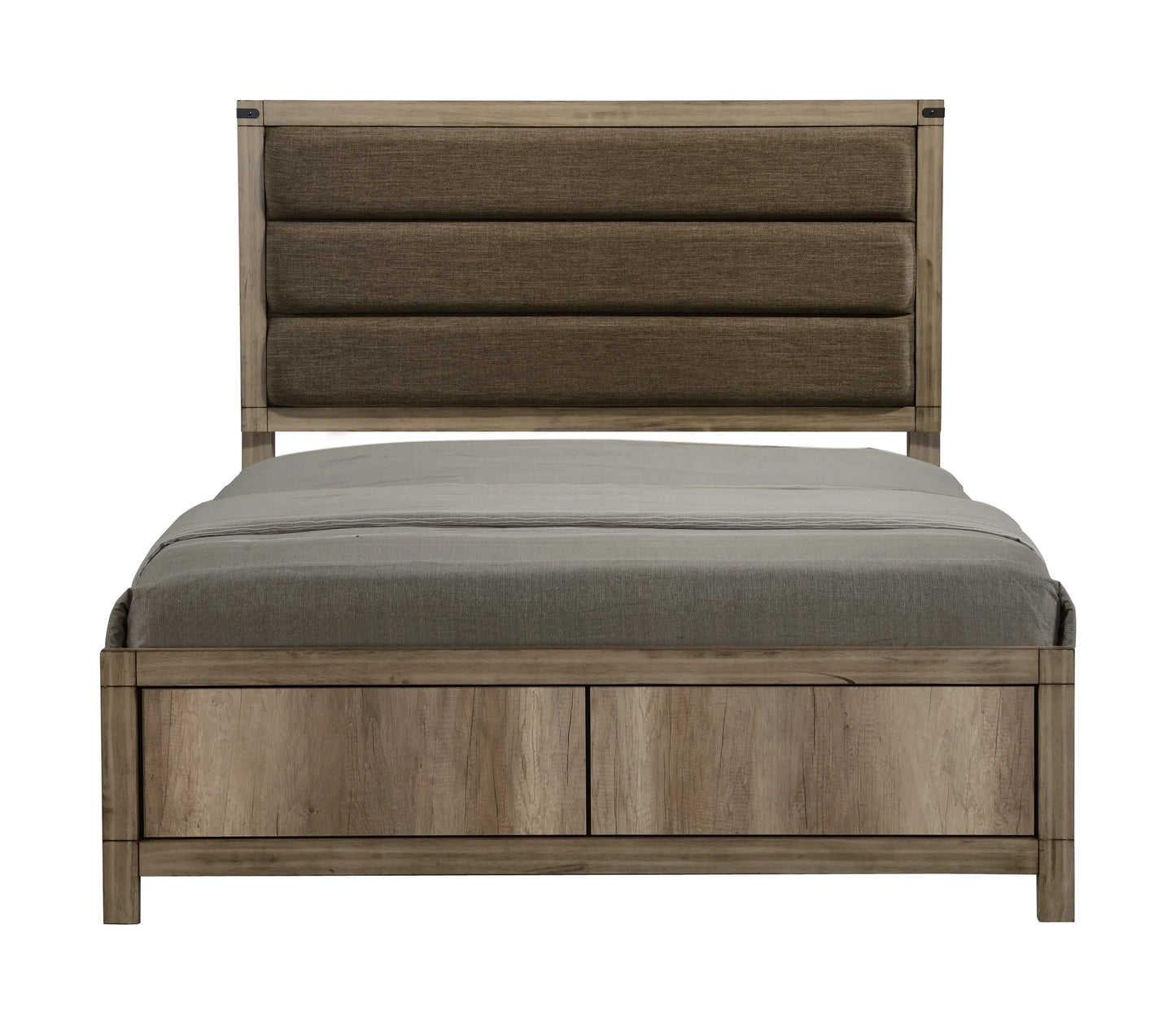 Matteo Melamine King Upholstered Panel Bed Crown Mark