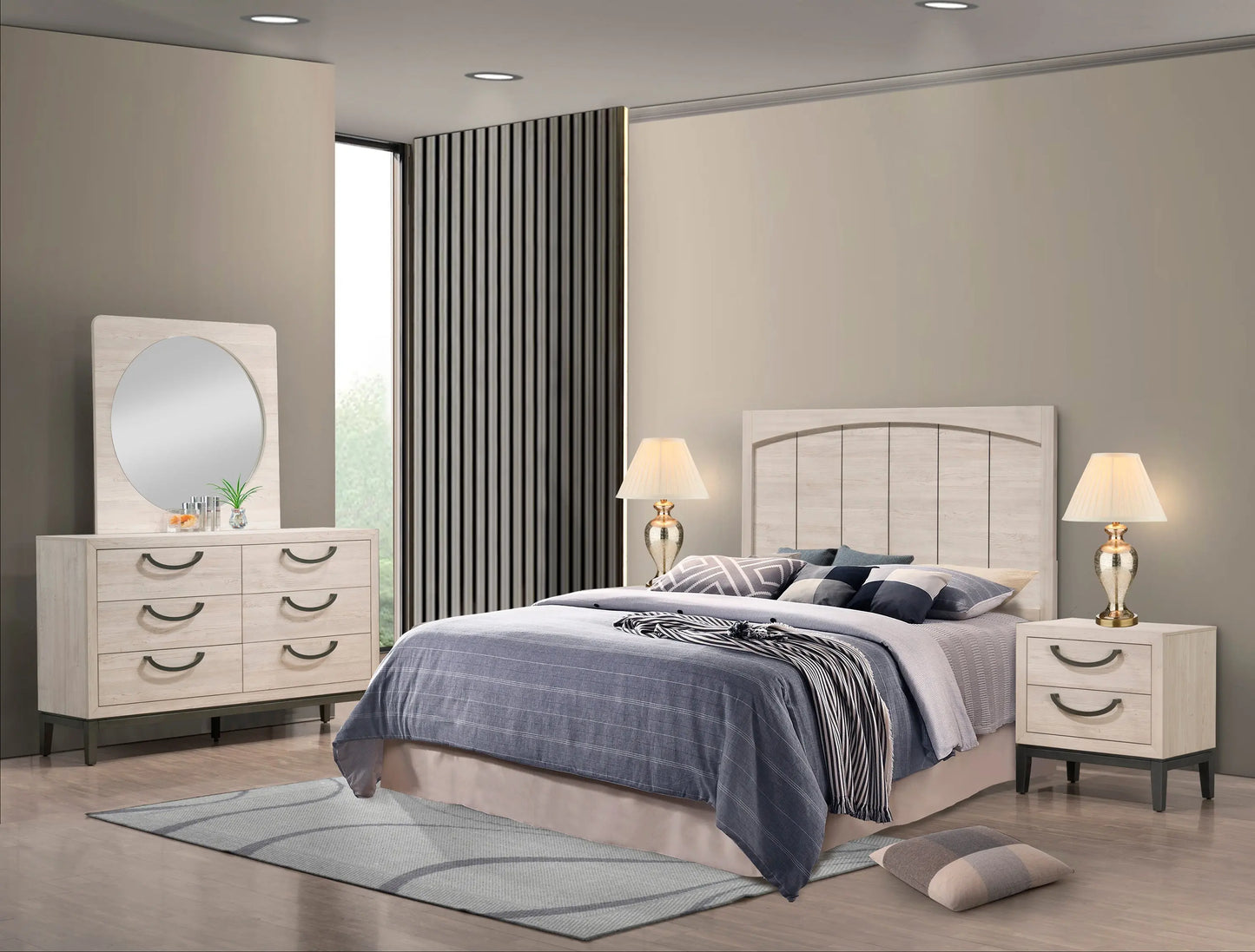 Veda Chalk Panel Bedroom Set Crown Mark