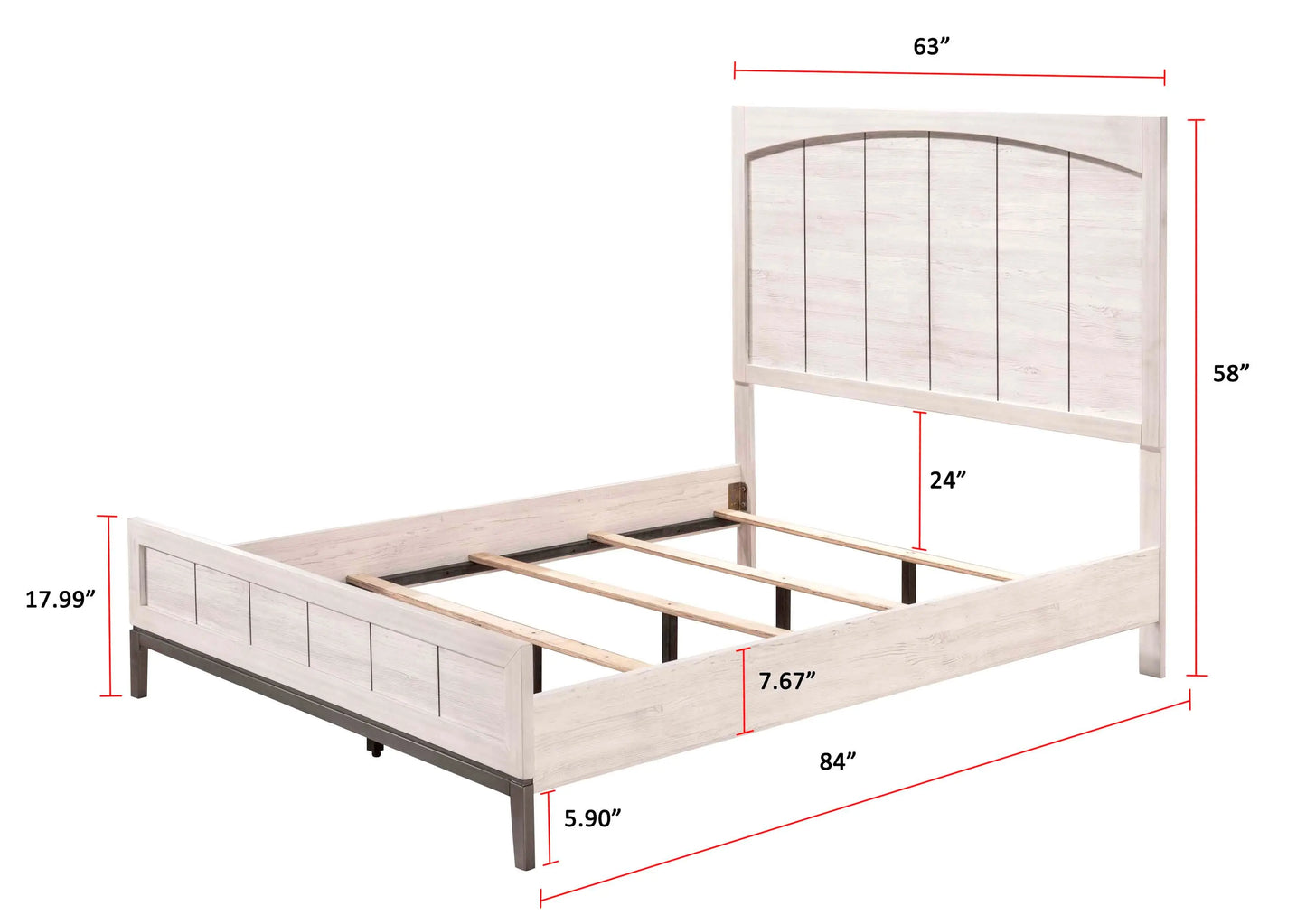 Veda Chalk Queen Panel Bed Crown Mark