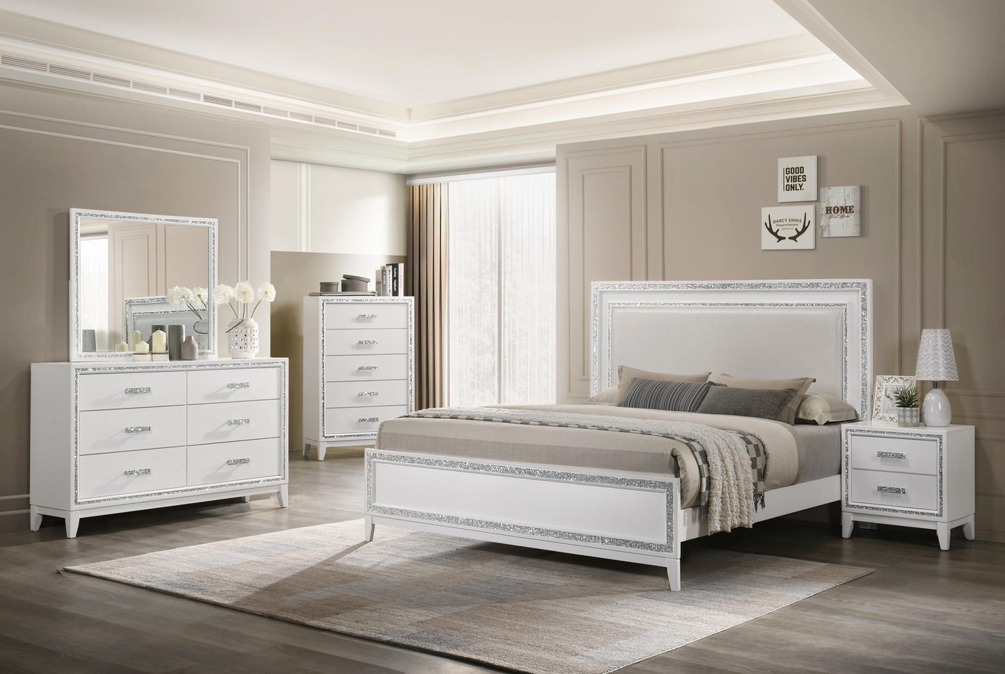 Tala Queen Bed, Dresser, Mirror & Nightstand Massa Gallery Furniture