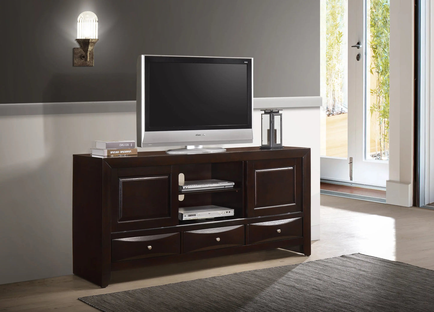 Emily Dark Cherry 68" TV Stand Crown Mark