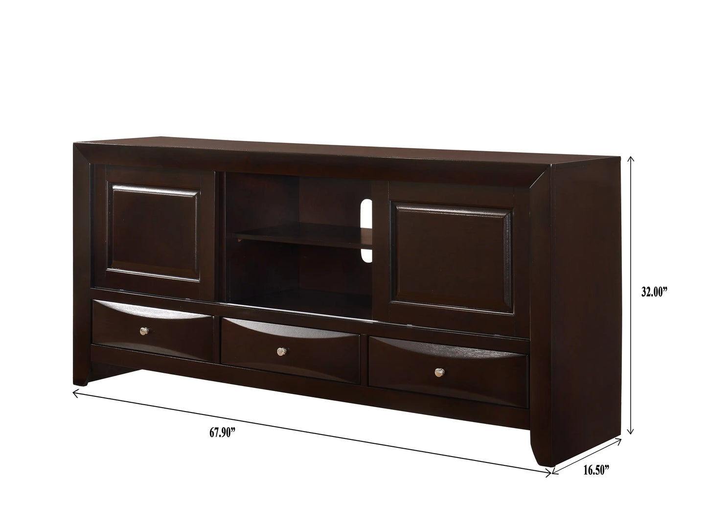 Emily Dark Cherry 68" TV Stand Crown Mark