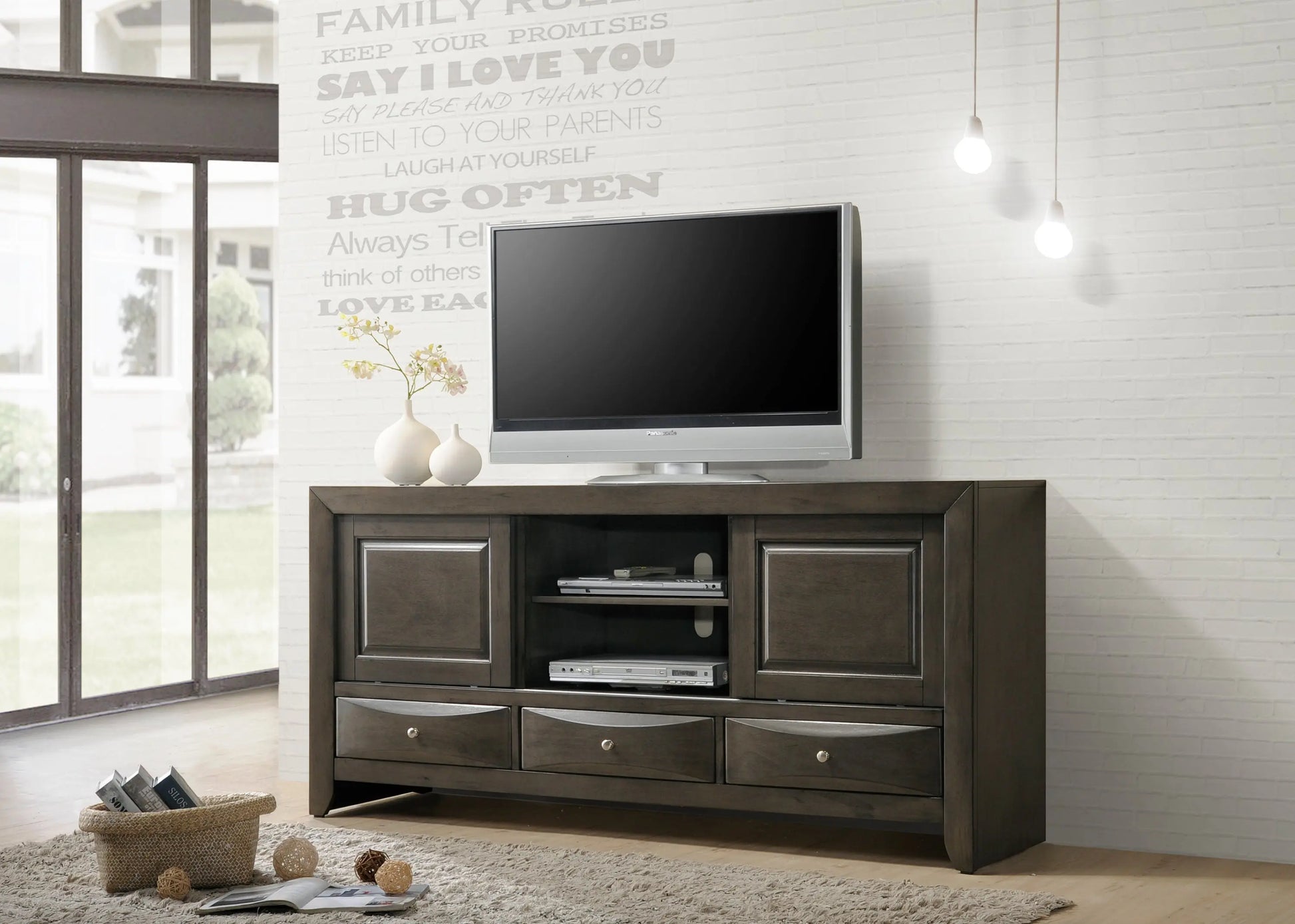 Emily Gray 68" TV Stand Crown Mark