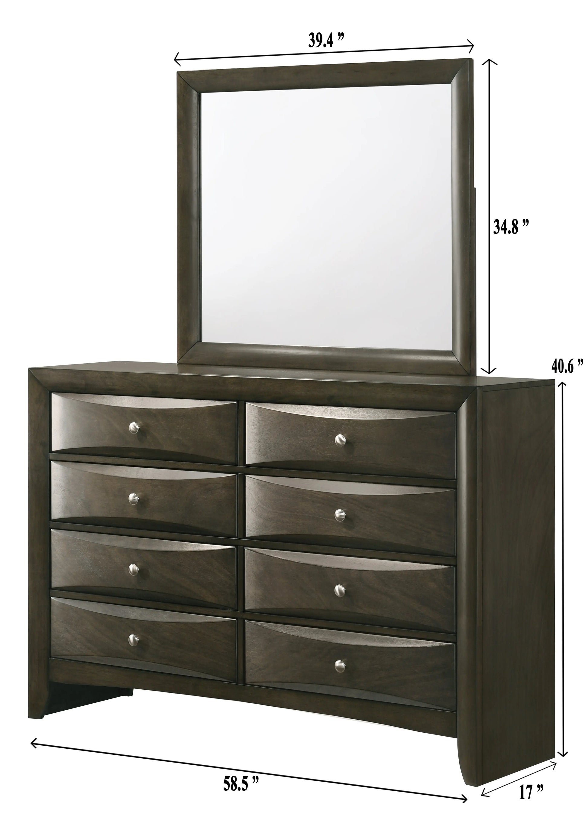 Fallon Gray Bedroom Mirror (Mirror Only) Crown Mark