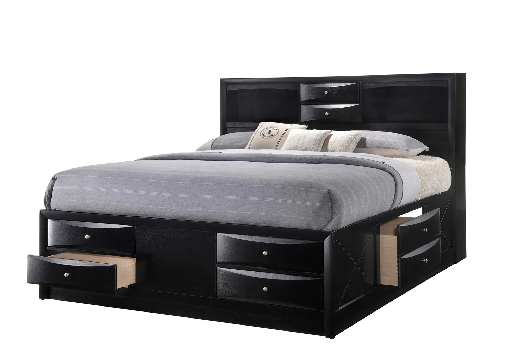 Emily Black Storage Platform Bedroom Set Crown Mark