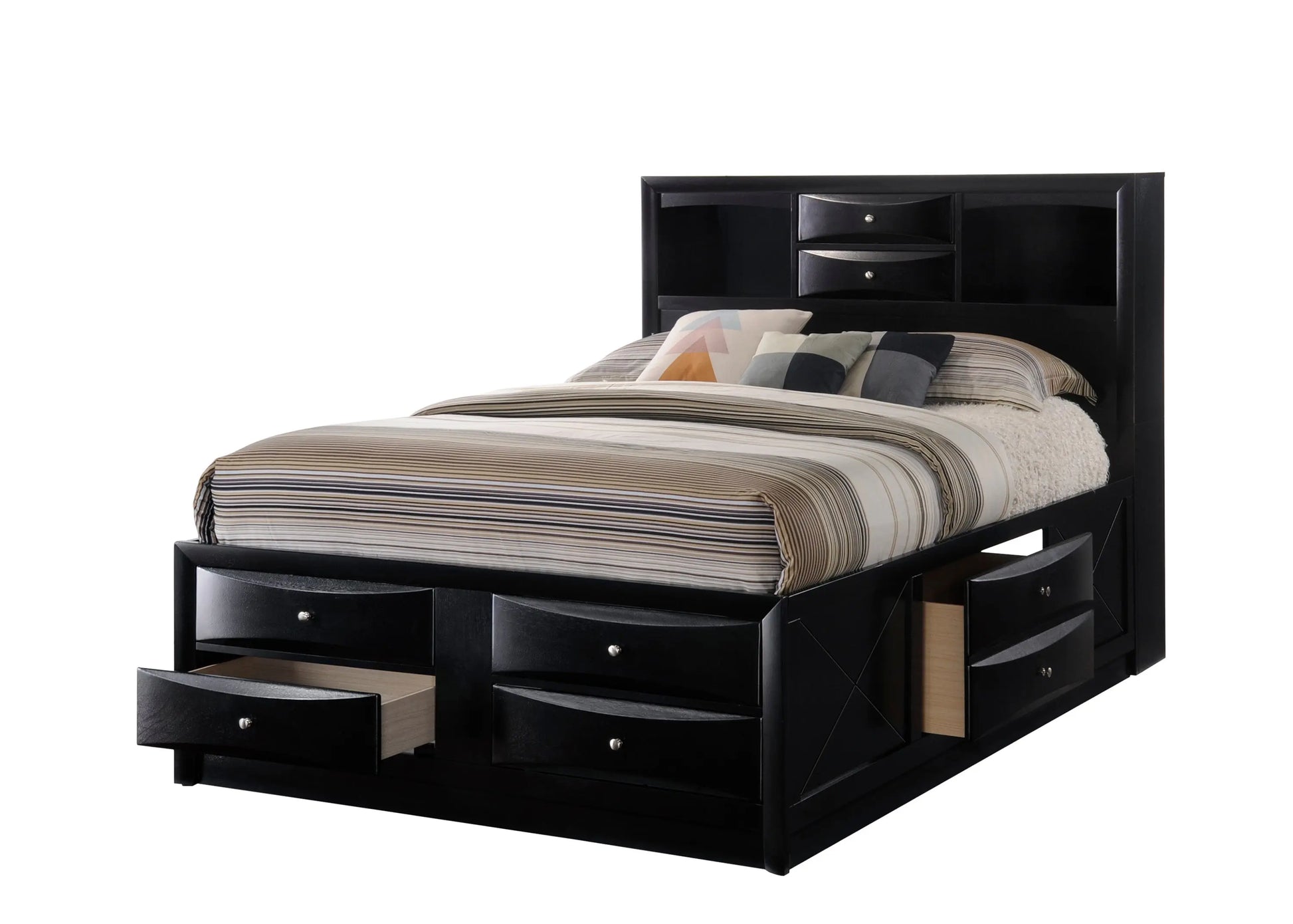 Emily Black Storage Platform Bedroom Set Crown Mark