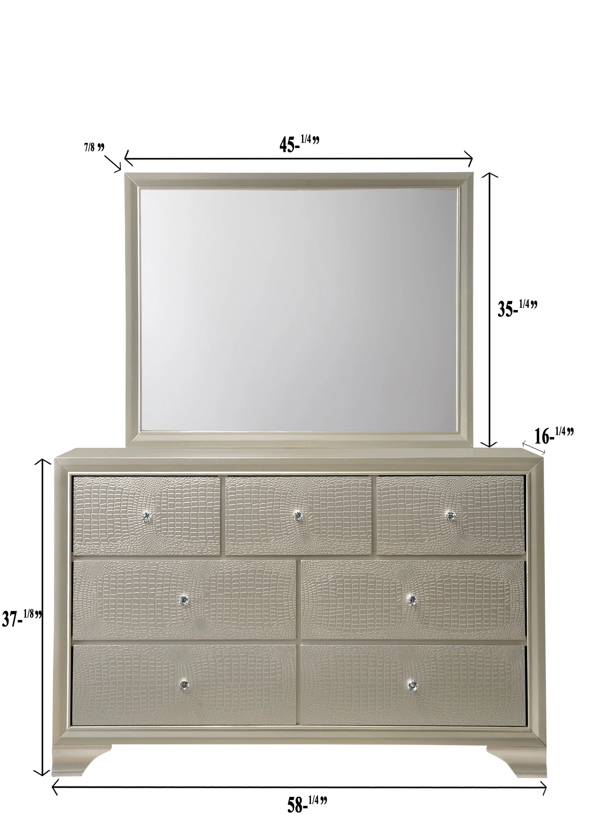 Lyssa Champagne LED Upholstered Panel Youth Bedroom Set Crown Mark