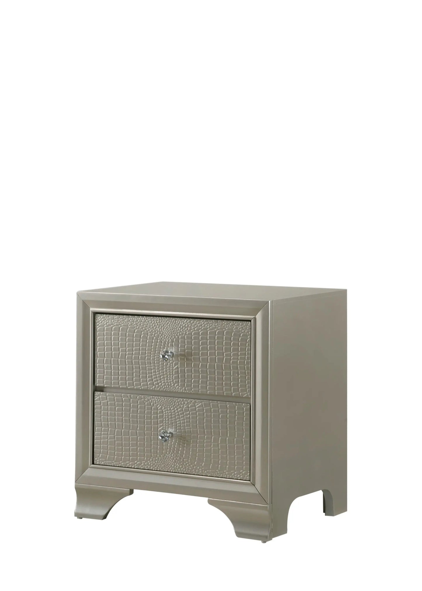 Lyssa Champagne Nightstand Crown Mark