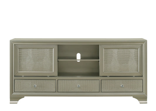 Lyssa Champagne TV Stand Crown Mark