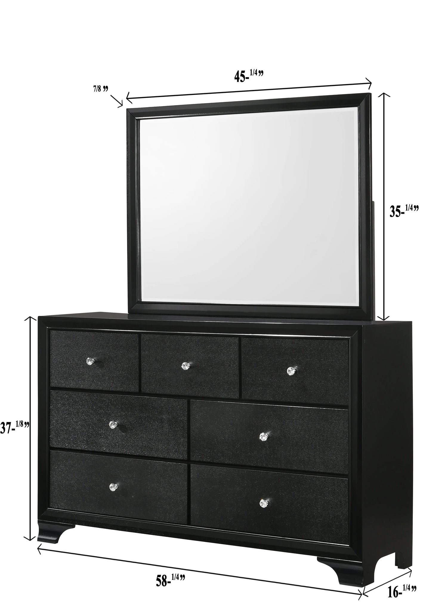 Micah Black Bedroom Mirror (Mirror Only) Crown Mark