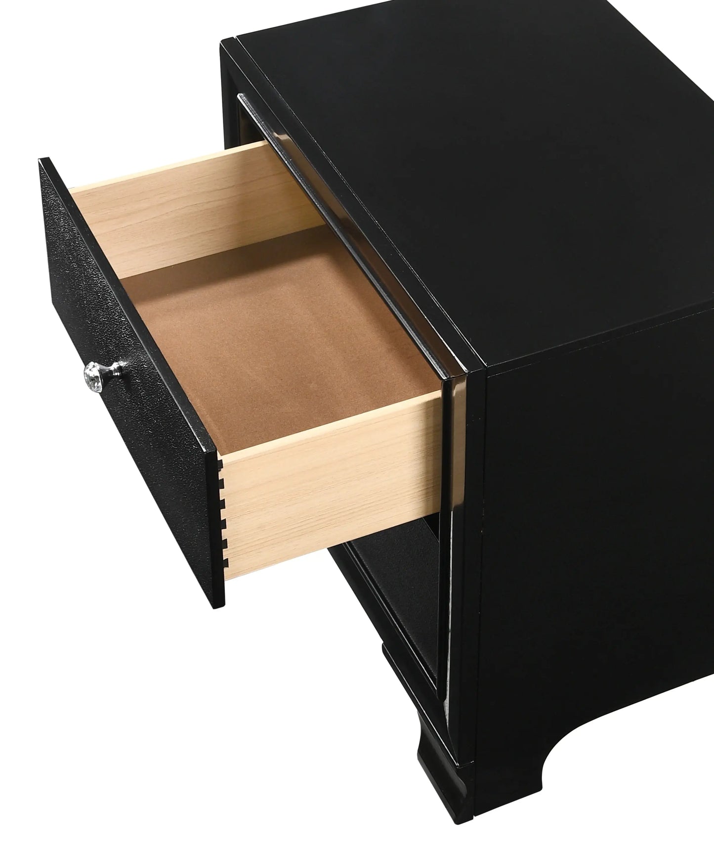 Micah Black Nightstand Crown Mark