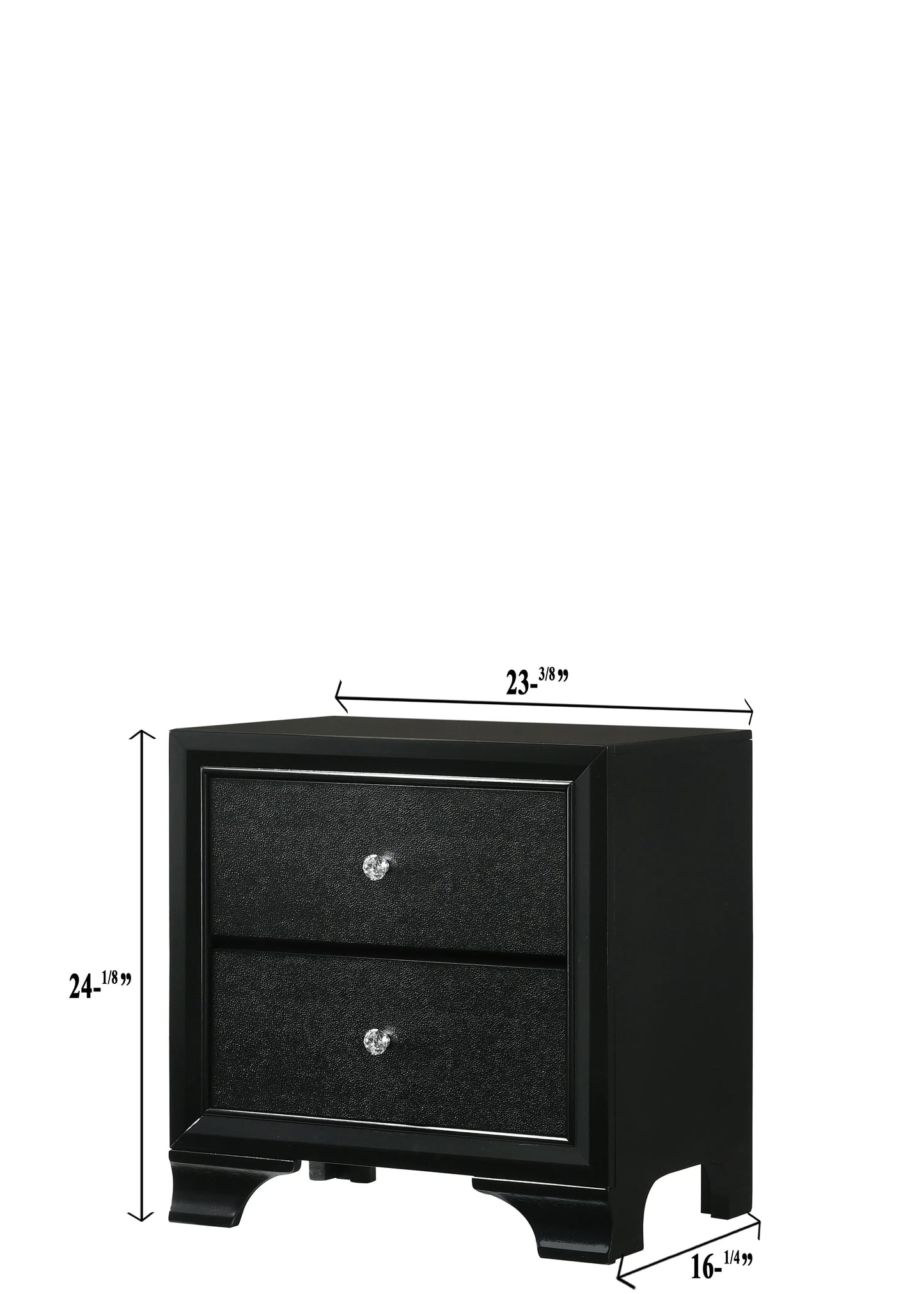 Micah Black Nightstand Crown Mark