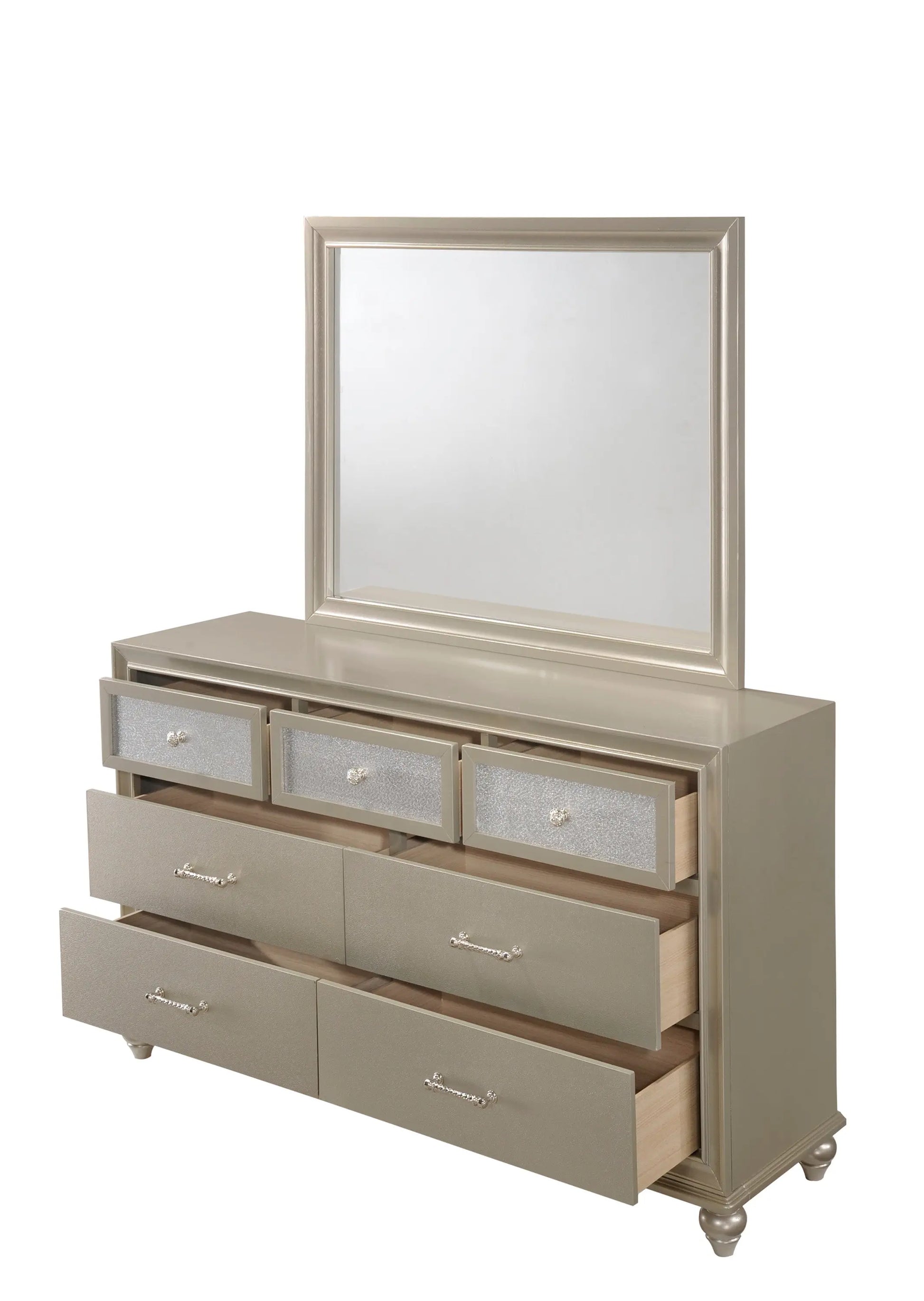 Lila Champagne Bedroom Mirror (Mirror Only) Crown Mark