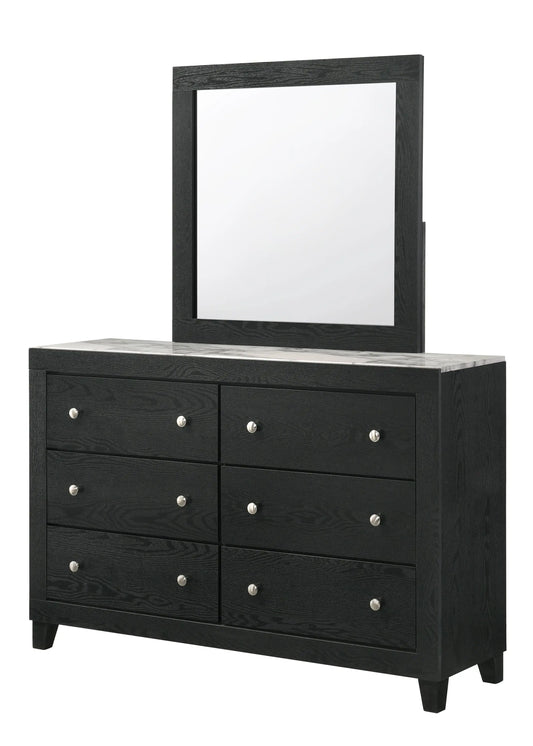 Cadence Black Bedroom Mirror (Mirror Only) Crown Mark