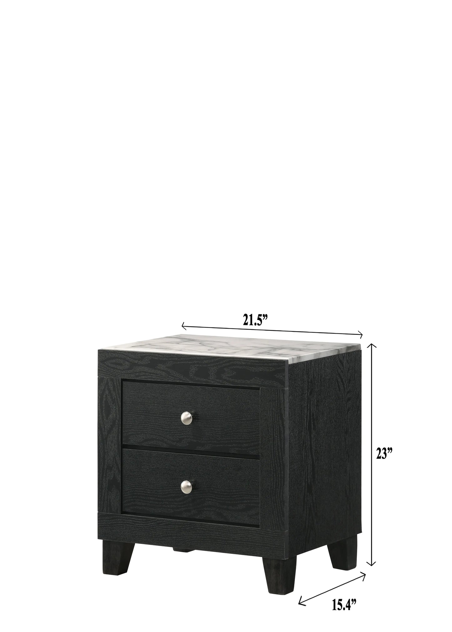 Cadence Black Nightstand Crown Mark