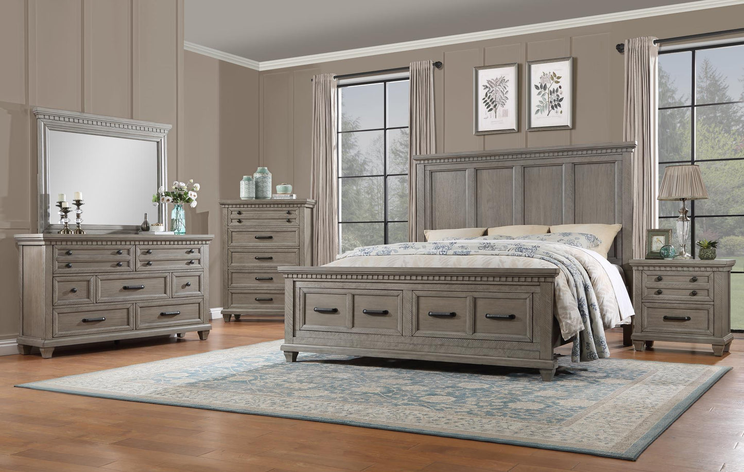 Jaxon Queen Bed, Dresser, Mirror & Nightstand Massa Gallery Furniture