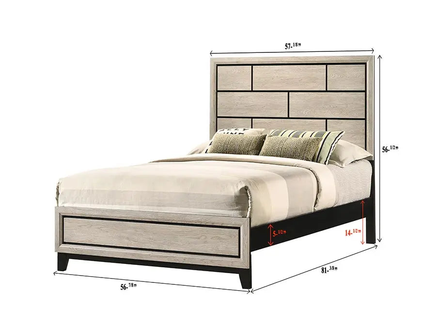 Akerson Chalk Full Panel Bed Crown Mark