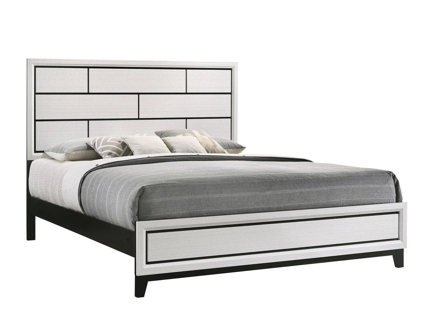 Akerson Chalk King Panel Bed Crown Mark