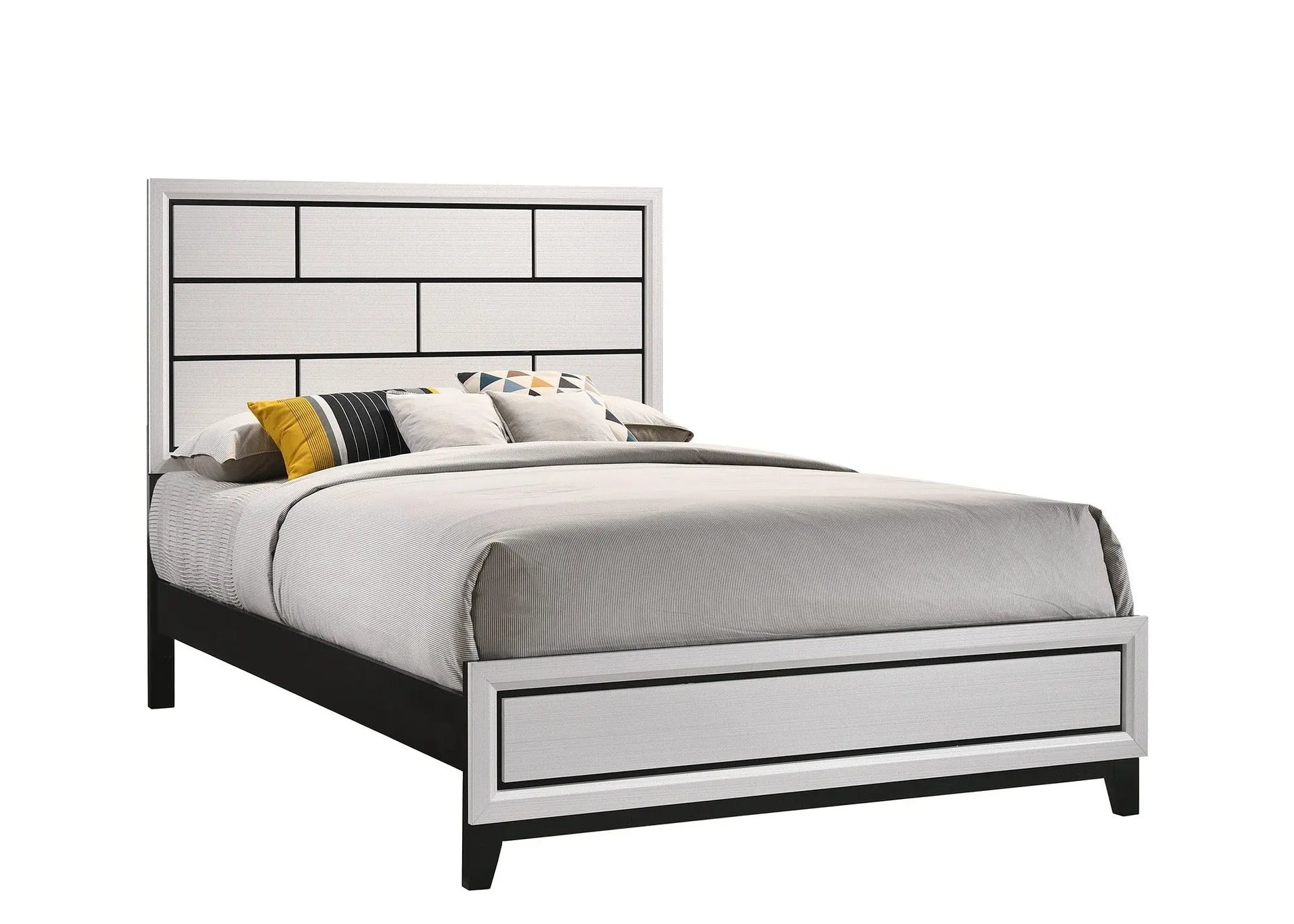 Akerson Chalk Full Panel Bed Crown Mark