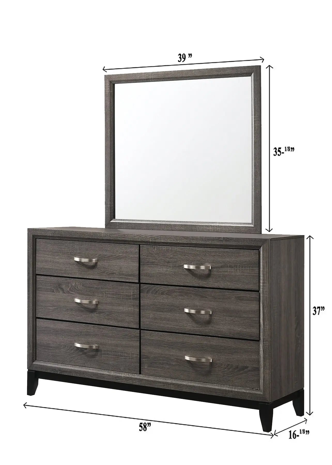 Akerson Gray Bedroom Mirror (Mirror Only) Crown Mark