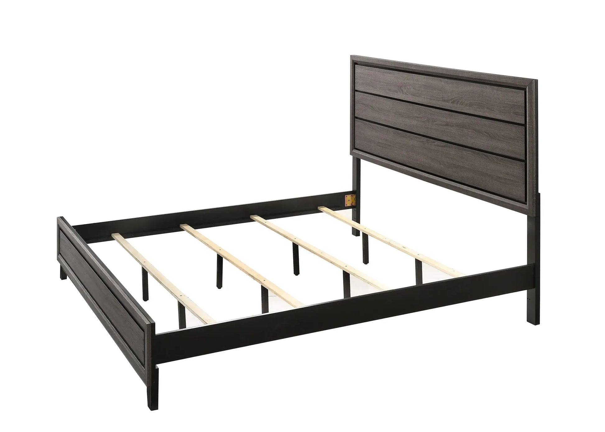 Akerson Gray King Panel Bed Crown Mark