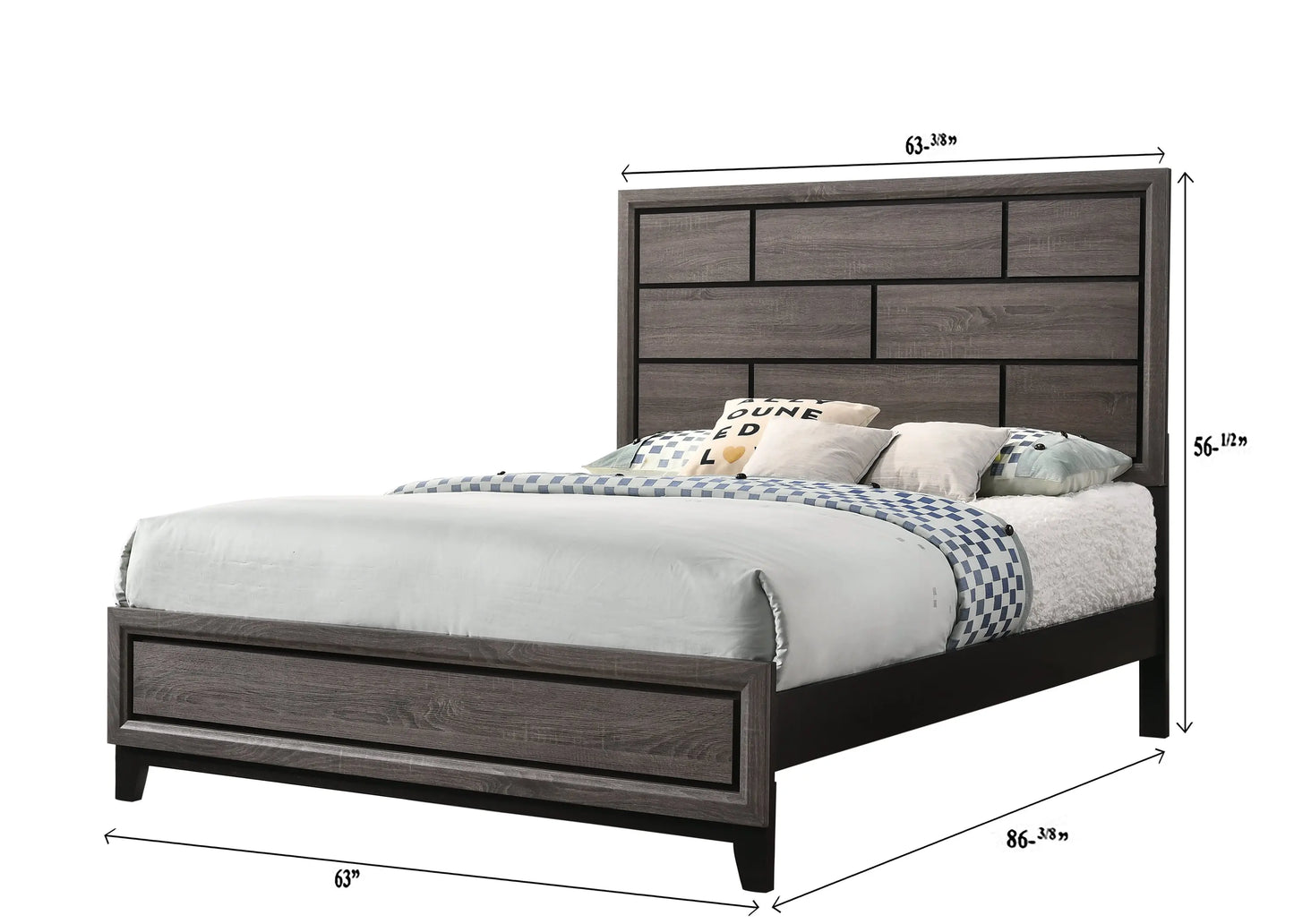 Akerson Gray Queen Panel Bed Crown Mark