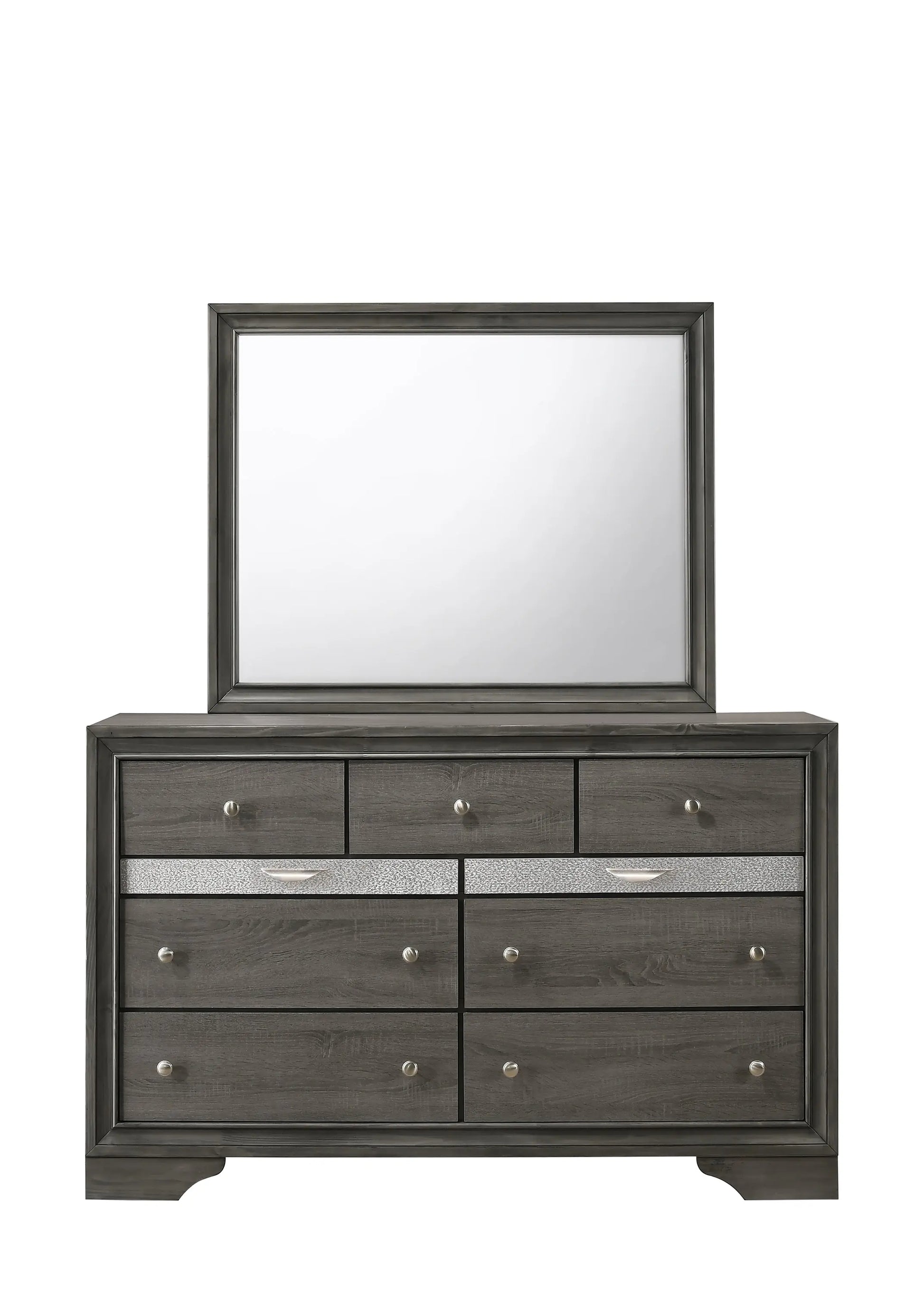 Regata Gray/Silver Bedroom Mirror (Mirror Only) Crown Mark