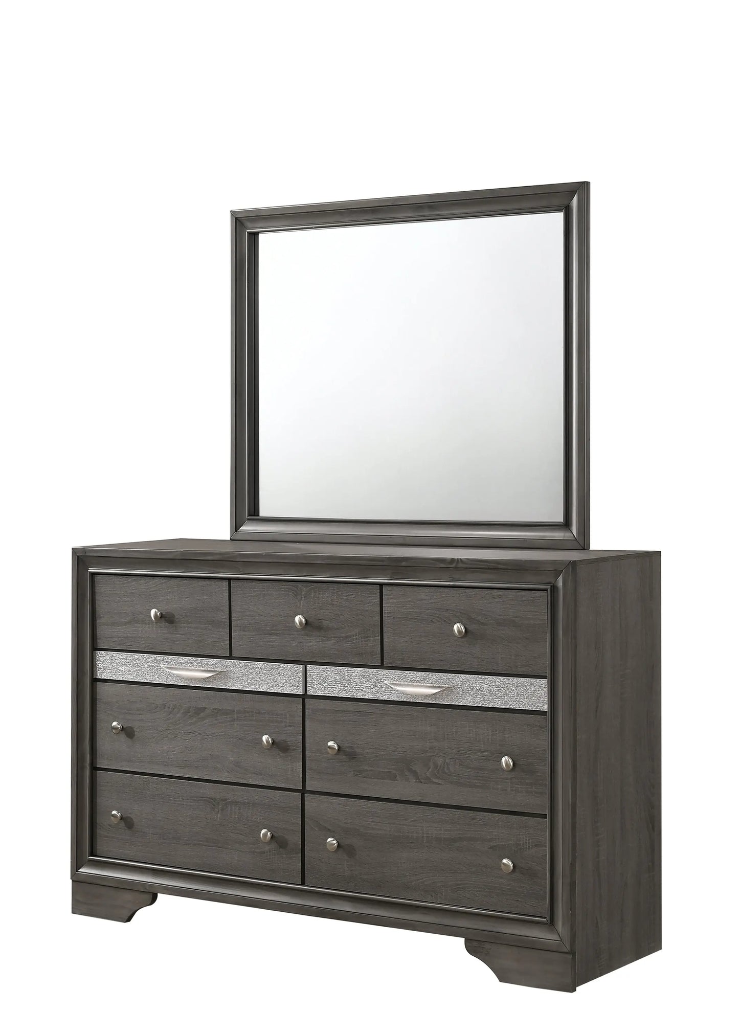 Regata Gray/Silver Bedroom Mirror (Mirror Only) Crown Mark