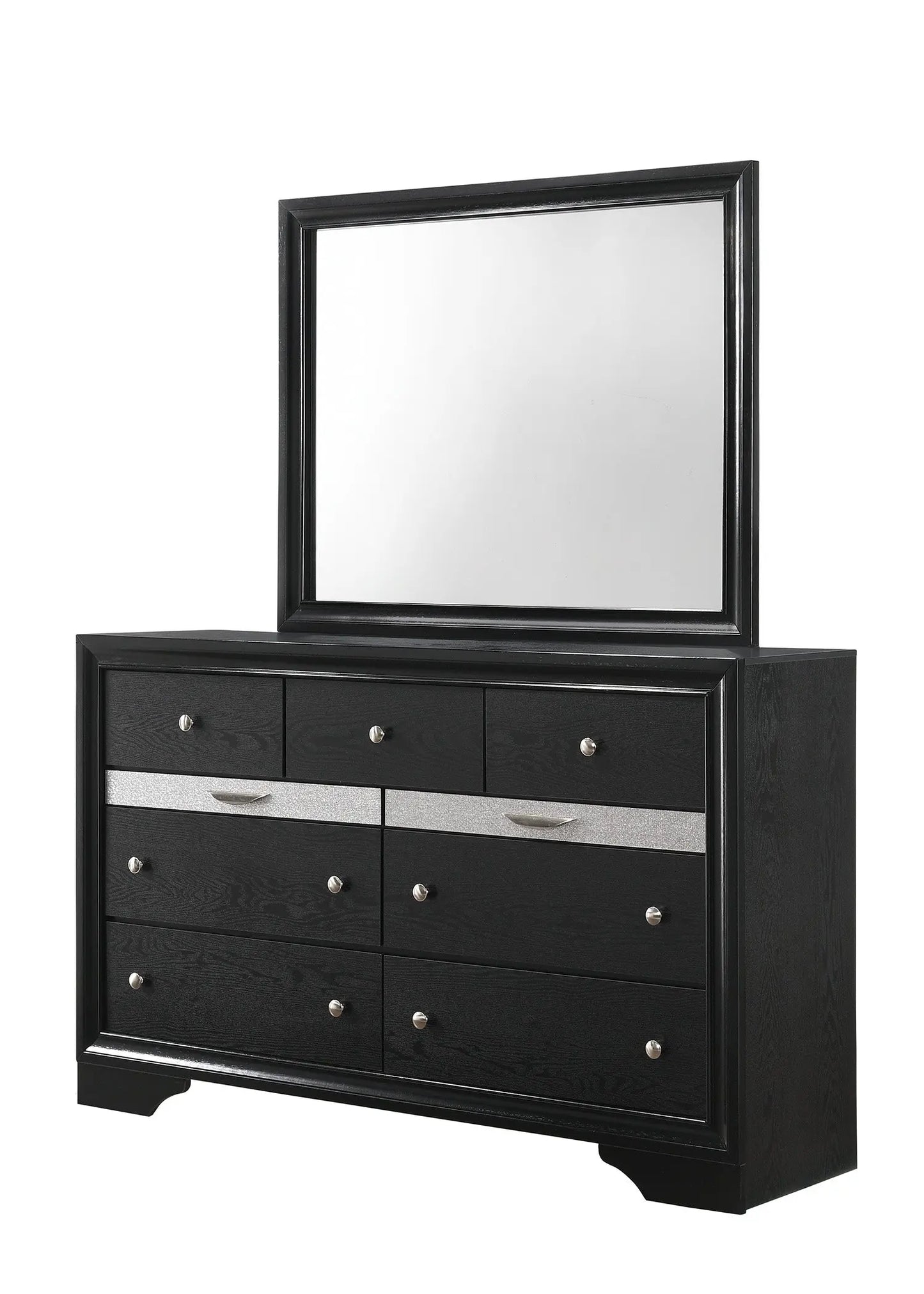 Regata Black/Silver Storage Platform Bedroom Set Crown Mark