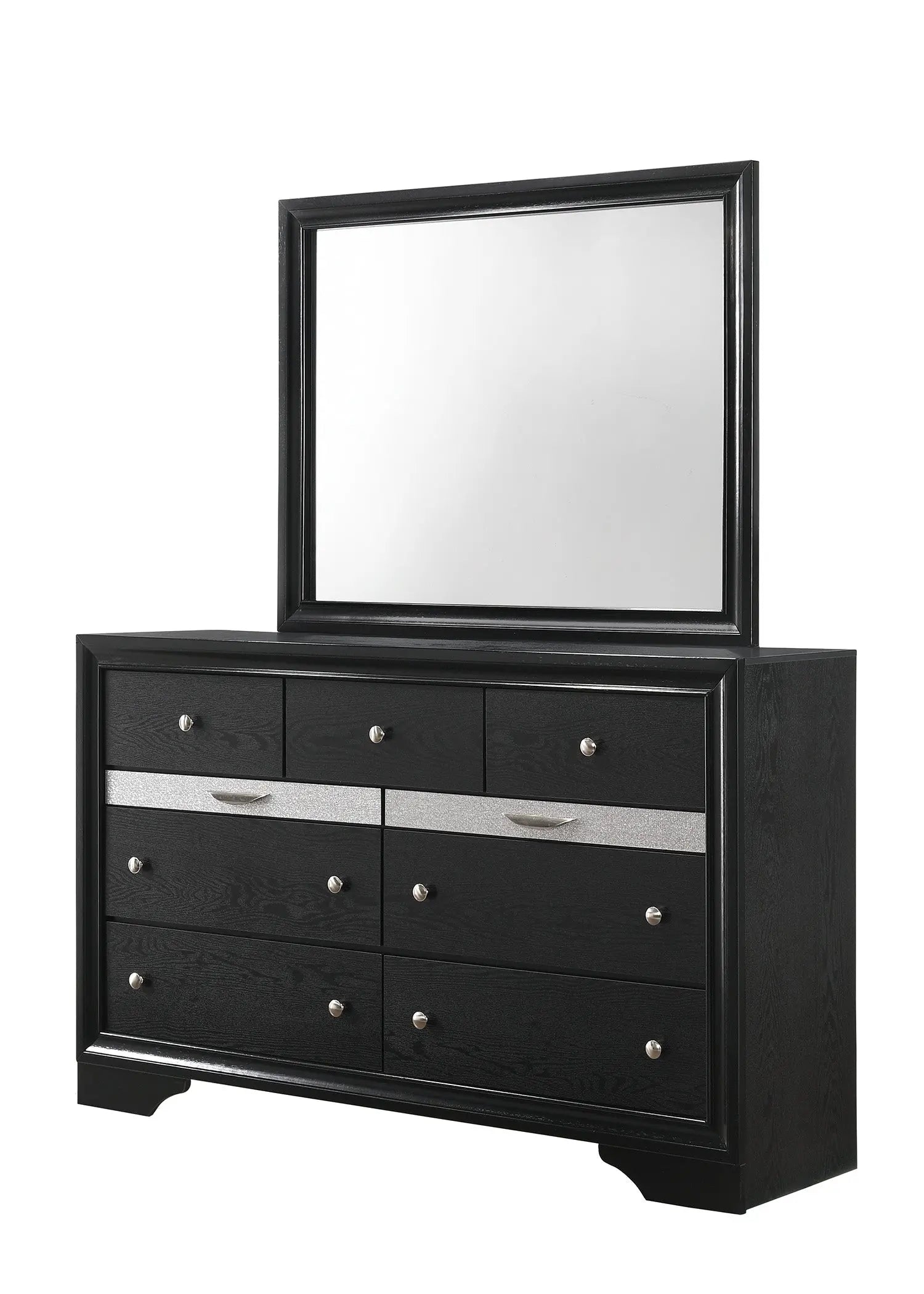 Regata Black/Silver Bedroom Mirror (Mirror Only) Crown Mark