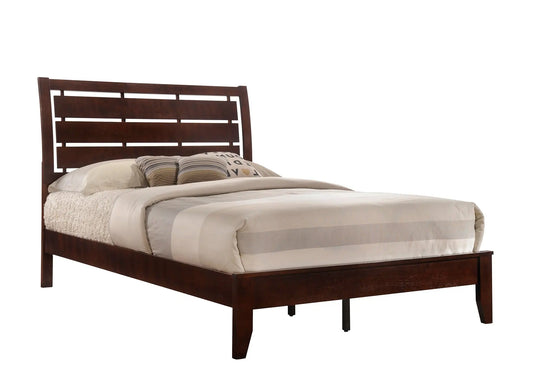 Evan Cherry Queen Panel Bed Crown Mark