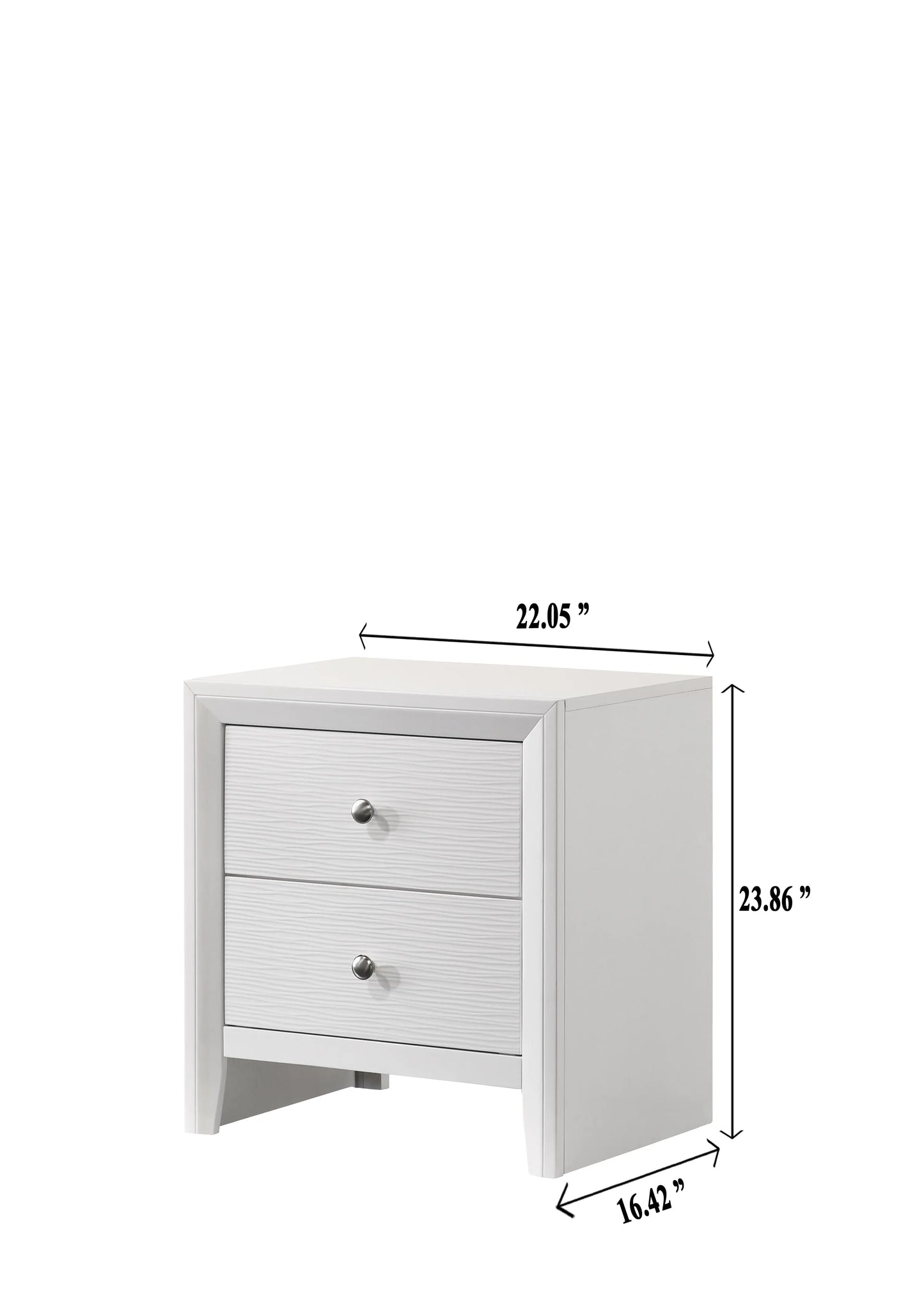 Evan White Nightstand Crown Mark