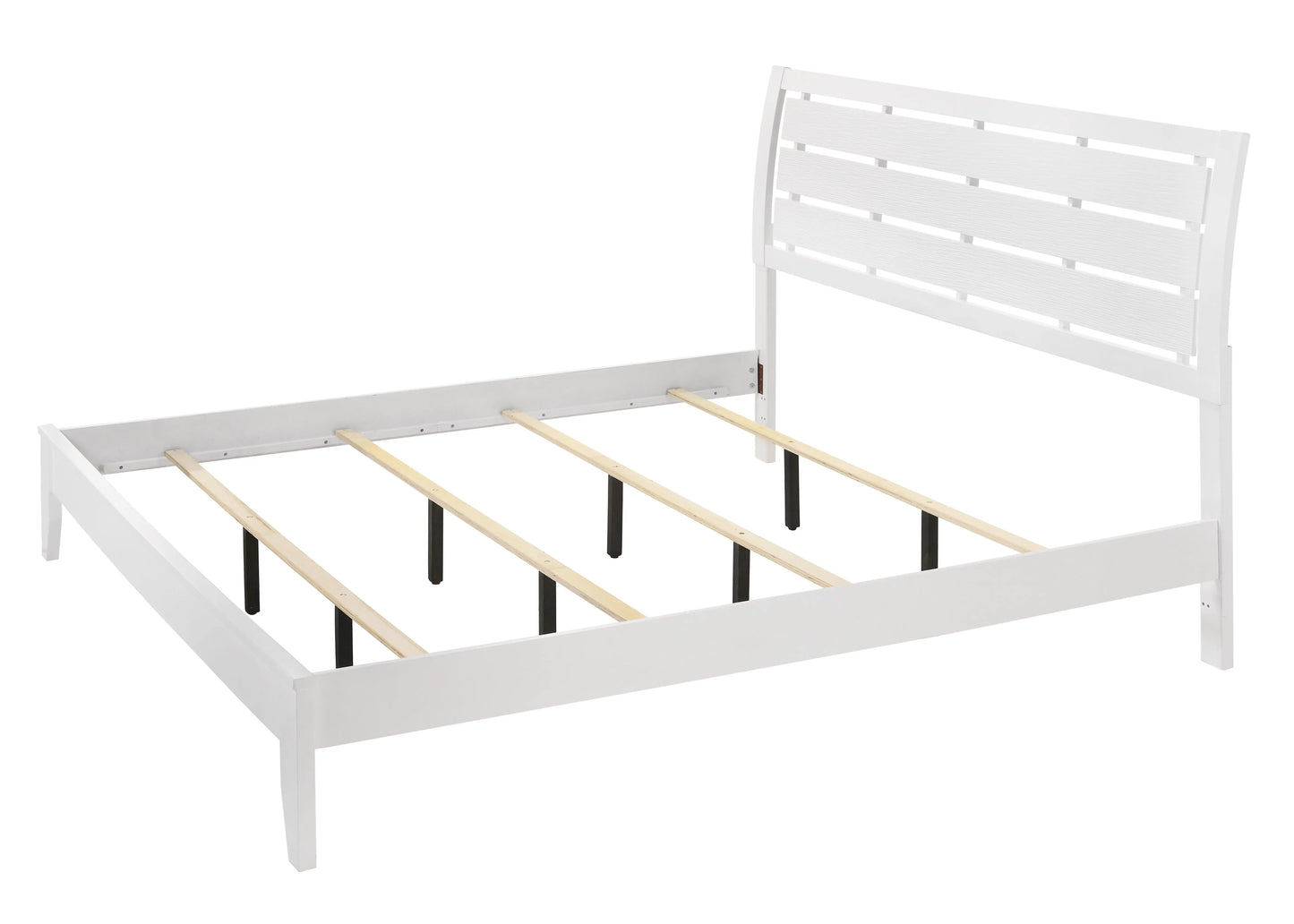 Evan White King Panel Bed Crown Mark