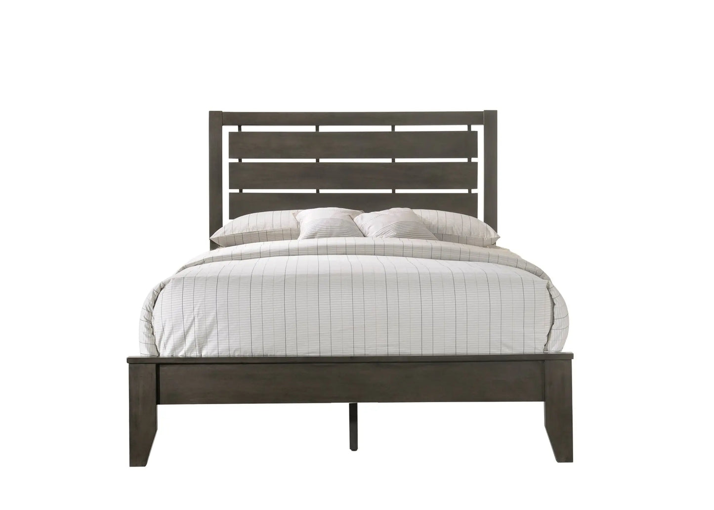 Evan Gray Full Panel Bed Crown Mark