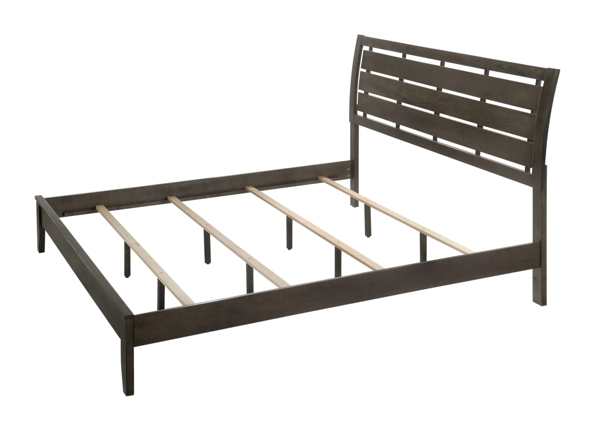 Evan Gray King Panel Bed Crown Mark