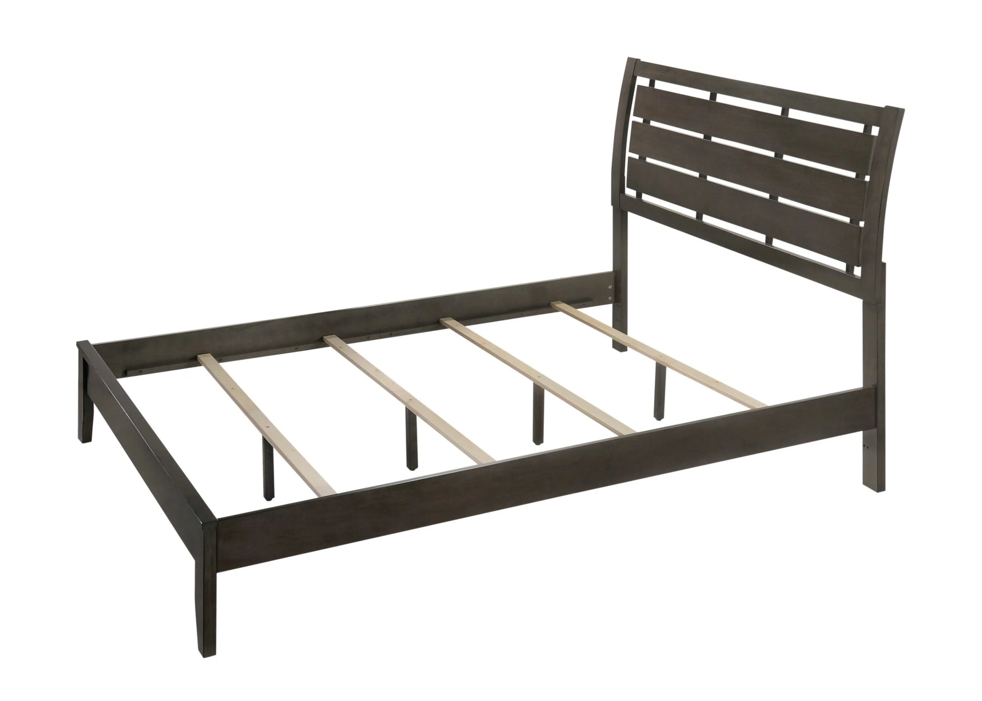 Evan Gray Queen Panel Bed Crown Mark