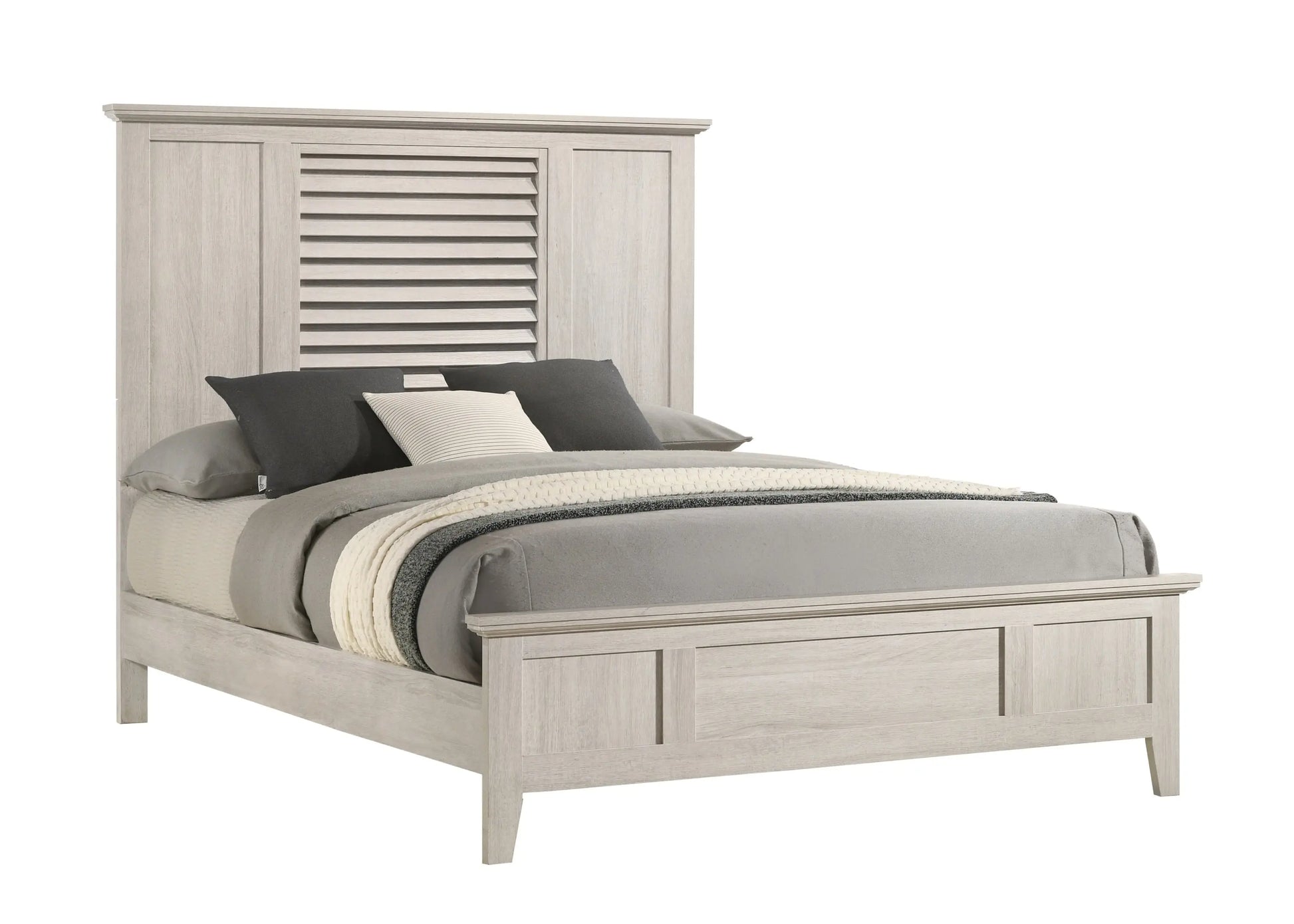 Sarter White King Panel Bed Crown Mark