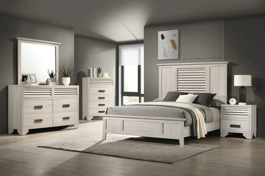 Sarter White Panel Bedroom Set Crown Mark